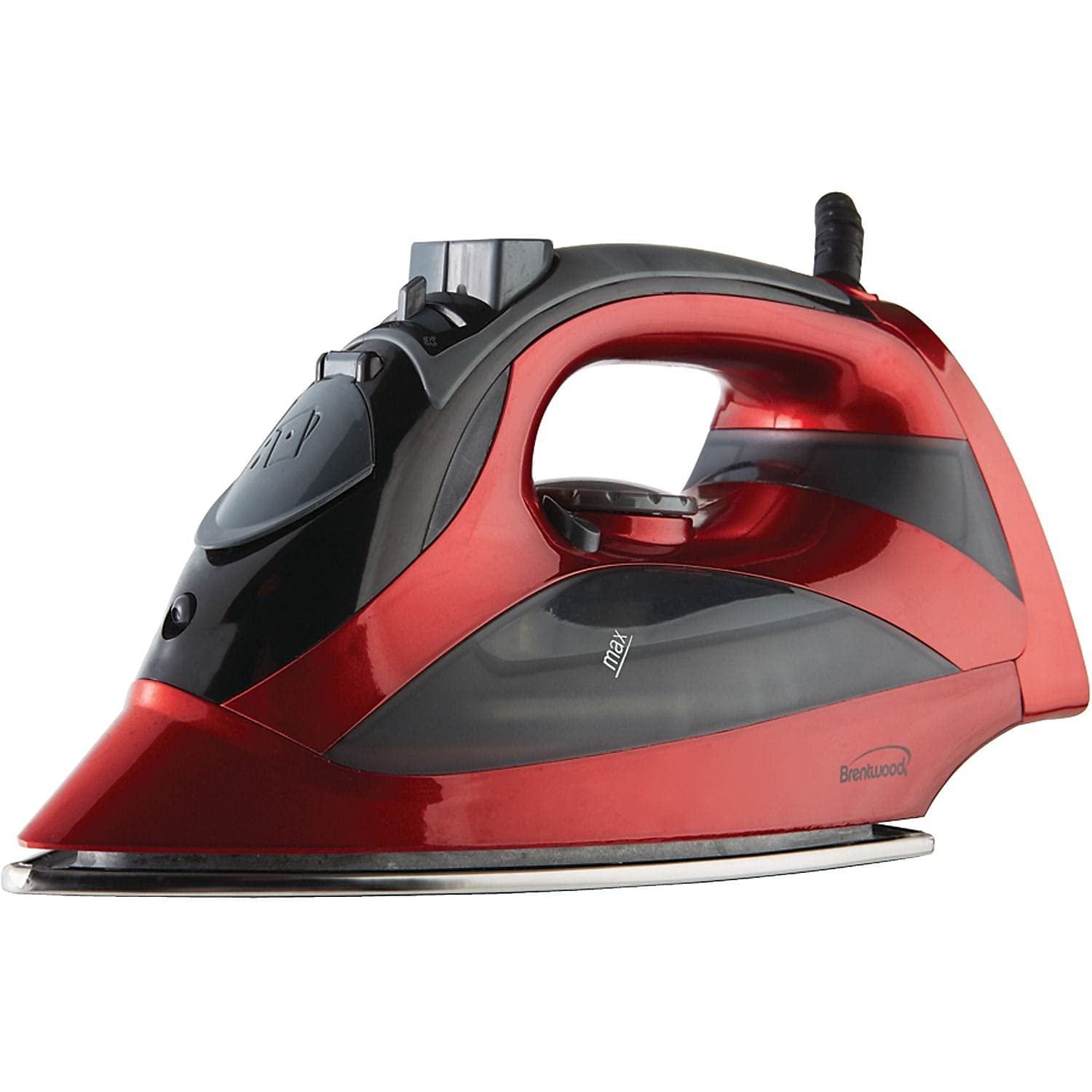 Brentwood Steam Iron with Auto Shut-Off - Powerful 1500W Wrinkle Remover for Clothes, Red - Perfect for Home, Travel & Professional Garment Care