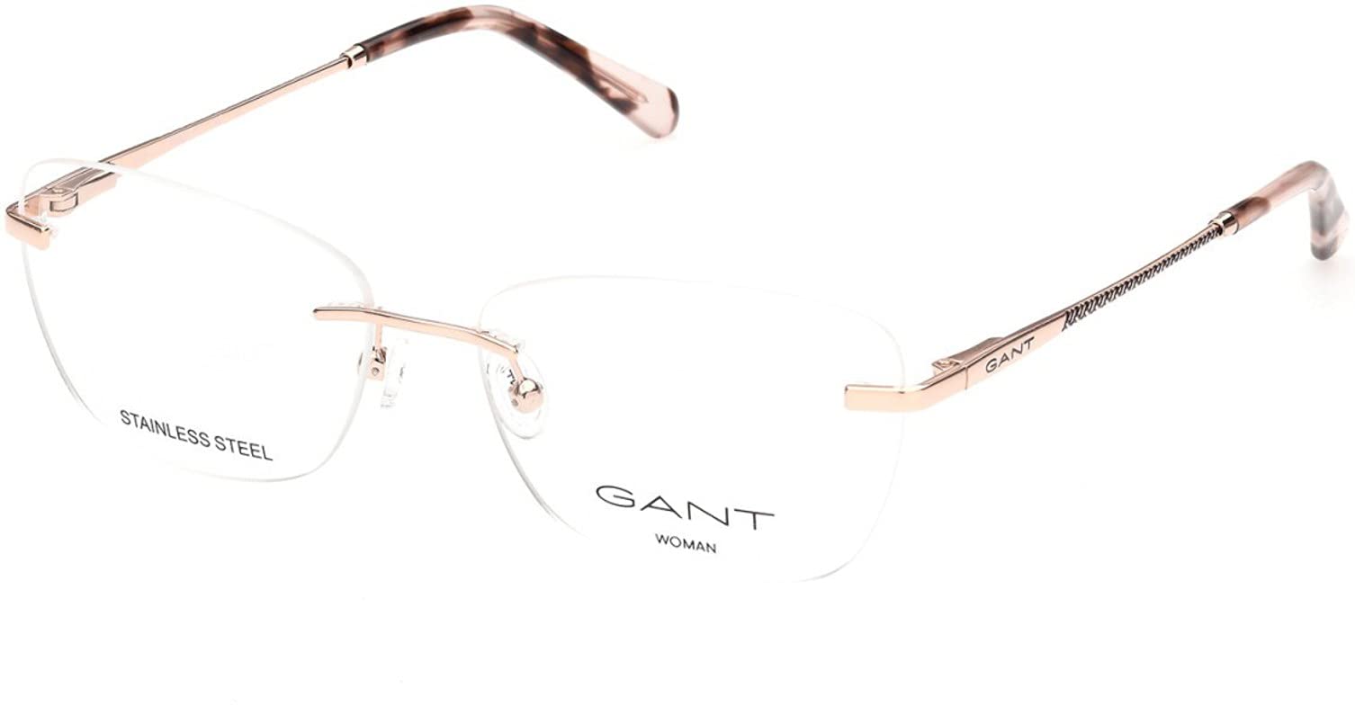 Gant GA 4098 028 Eyeglasses for Women - Shiny Rose Gold Frame, Lightweight & Comfortable - Perfect for Office, Reading & Everyday Use