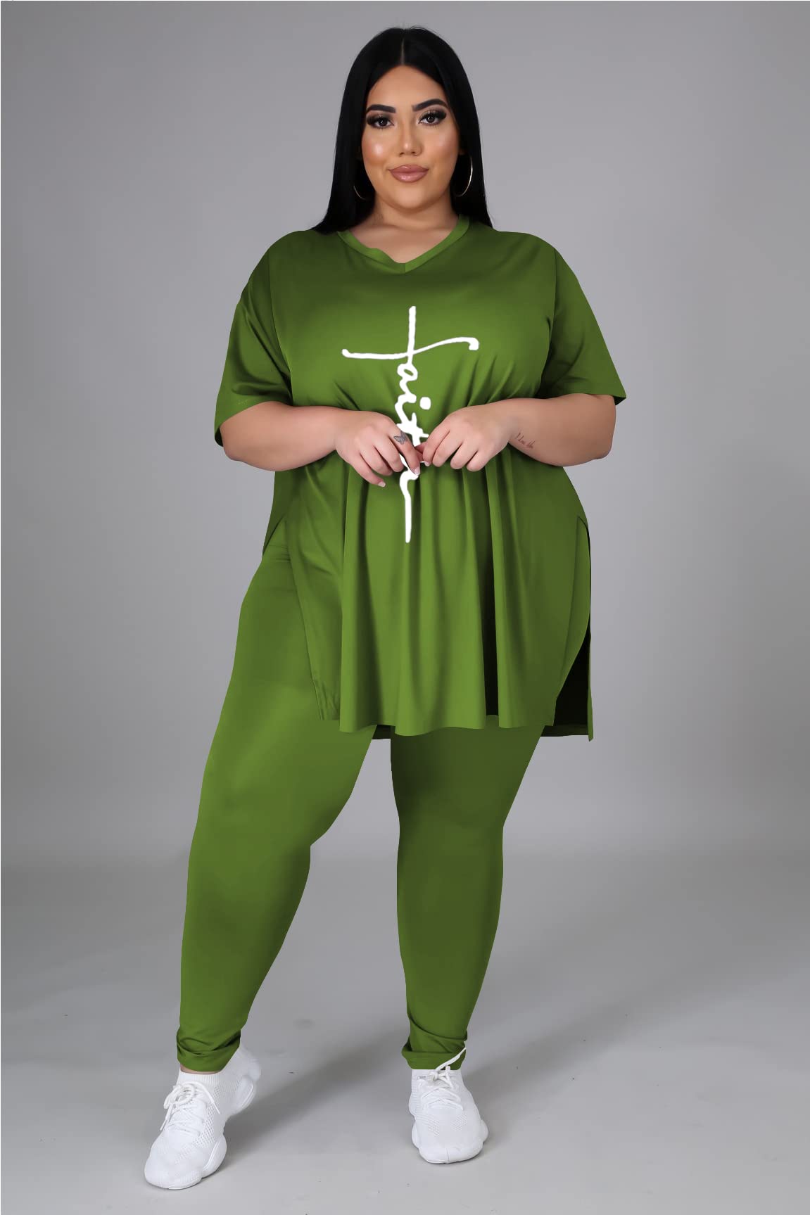 **Plus Size Women's Loungewear Sets - 2 Piece Oversized T-Shirt & Long Sweatpants Comfy Outfit for Summer | Casual Wear, Home Relaxation, Yoga & Travel**
