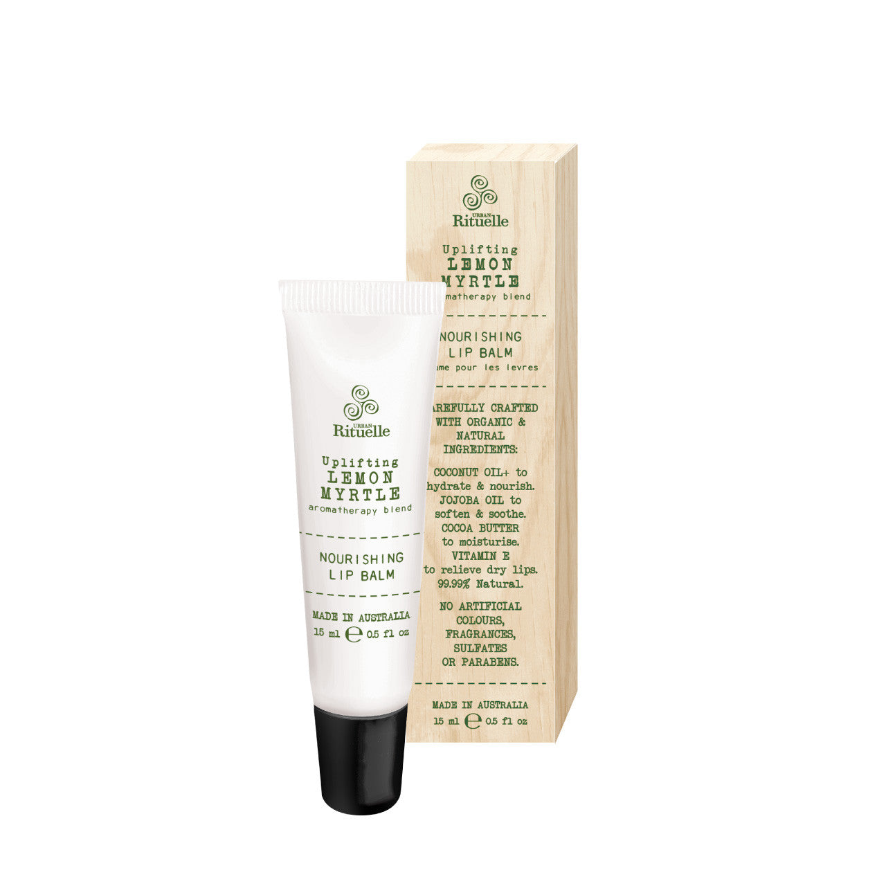 Organic Lemon Myrtle Nourishing Lip Balm for Dry Lips - Moisturizing & Healing Lip Care with Natural Ingredients - Perfect for Winter, Travel & Daily Hydration