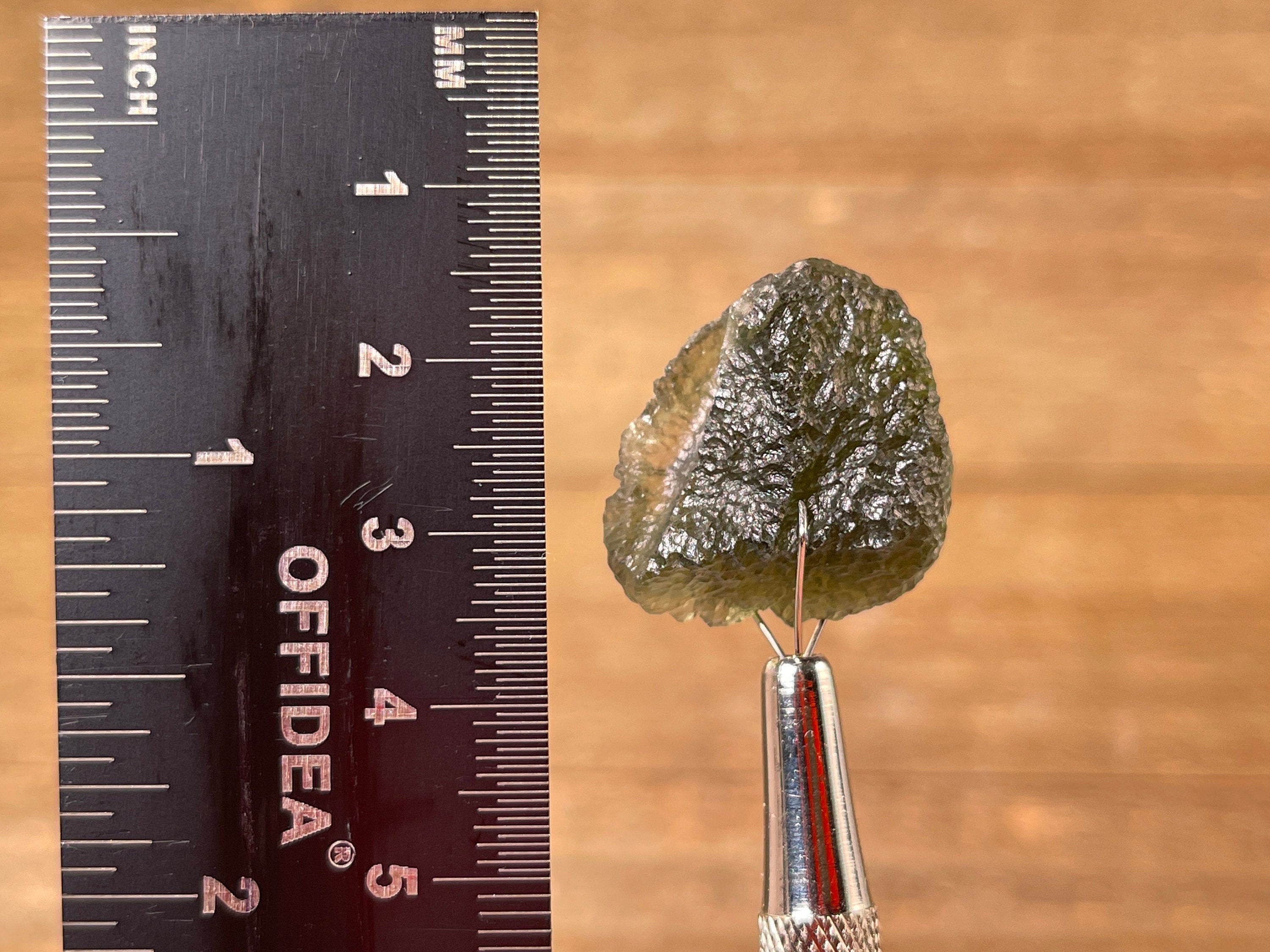 5.4g Genuine Raw Moldavite Crystal Stone - Natural Green Tektite for Jewelry Making, Meditation & Energy Healing (41858)