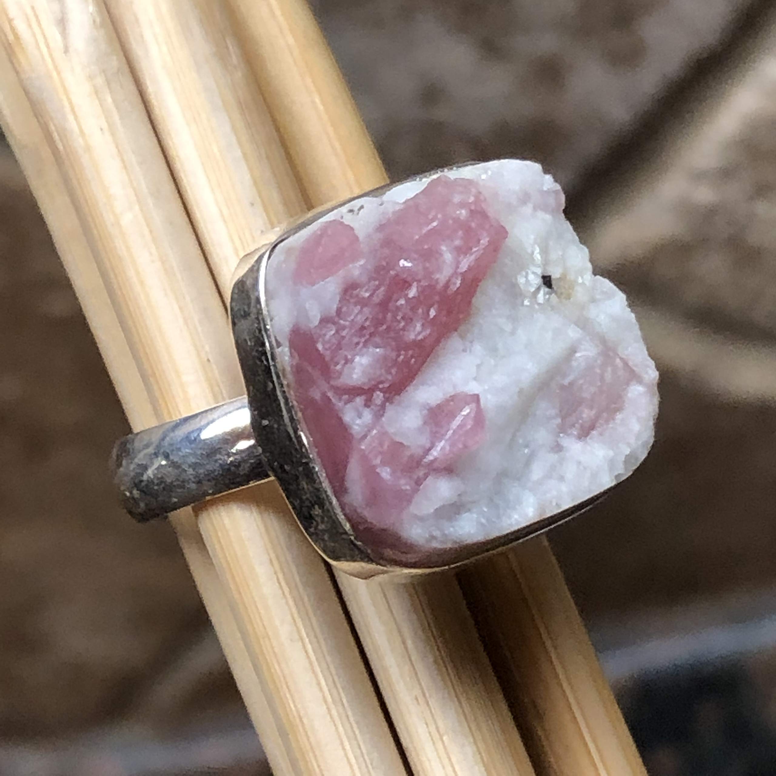 Genuine Pink Tourmaline 925 Sterling Silver Ring for Women - Size 8 - Elegant Birthstone Jewelry Gift for Anniversary, Valentine's Day & Special Occasions