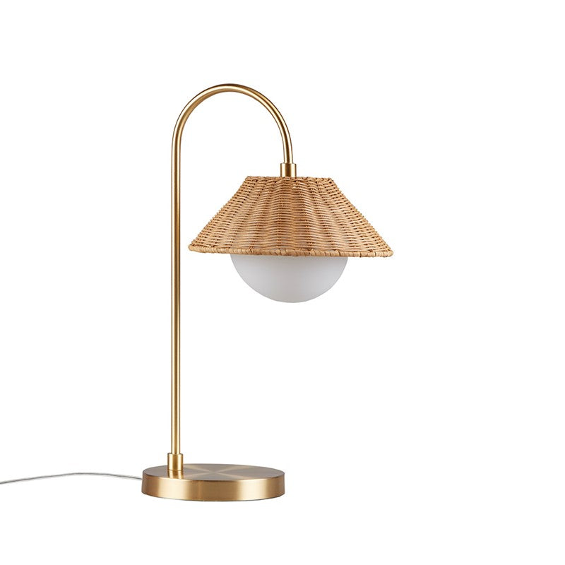 Laguna Rattan Weave Shade Table Lamp - Natural Woven Rattan Bedside Lamp for Bedroom, Living Room & Office - Warm Ambient Lighting Decor