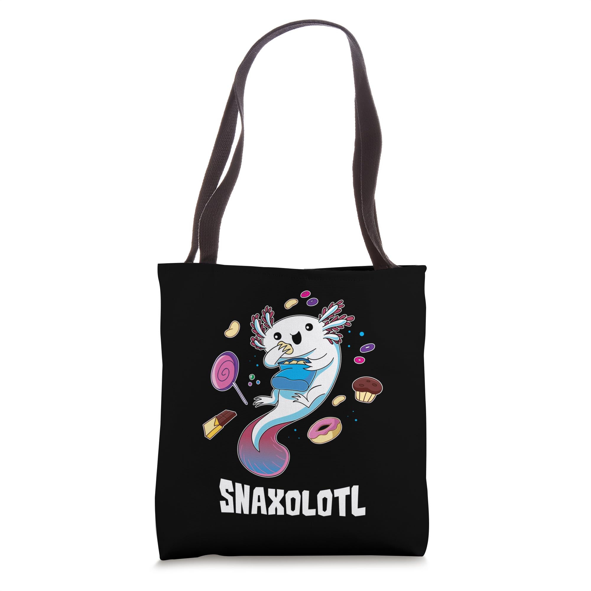 Snaxolotl Kawaii Axolotl Cute Amphibian Candy Snacks Tote Bag - Perfect for School, Shopping & Beach Outings