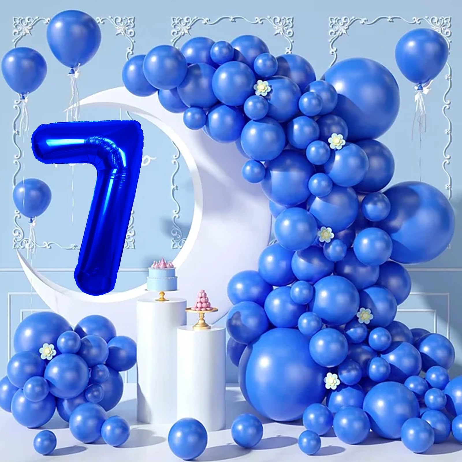 40 Inch Navy Blue & Royal Blue Number 0 Foil Balloon - Helium Ready Giant Digit Balloon for Birthday Parties, Baby Showers, Anniversaries & Special Event Decorations