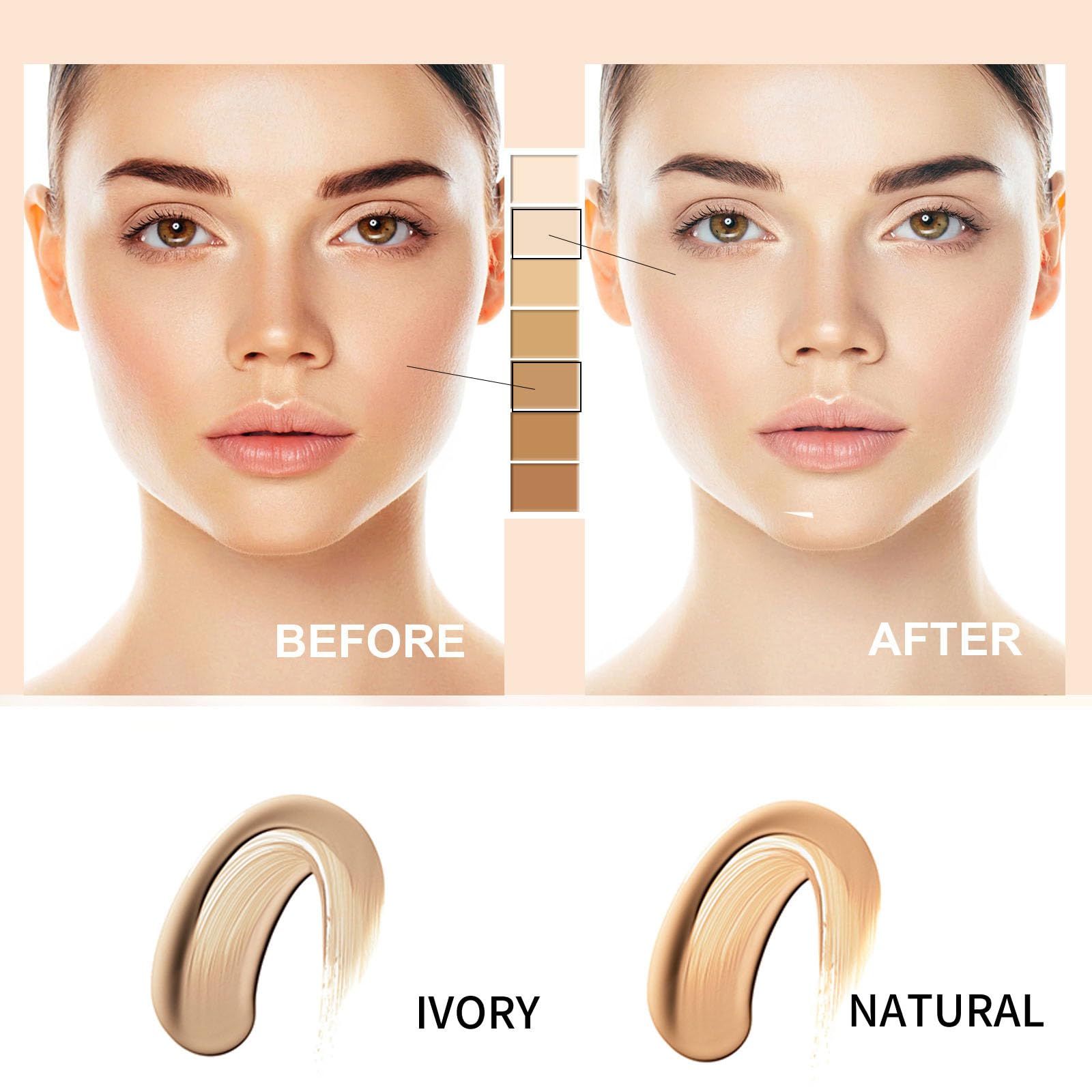 Perbella CC Cream for Mature Skin - Self Adjusting Skin Tone Foundation with Anti-Aging Benefits, Lightweight & Hydrating Makeup for Older Women (Ivory) | Perfect for Daily Wear, Special Occasions & Sensitive Skin Care Routine