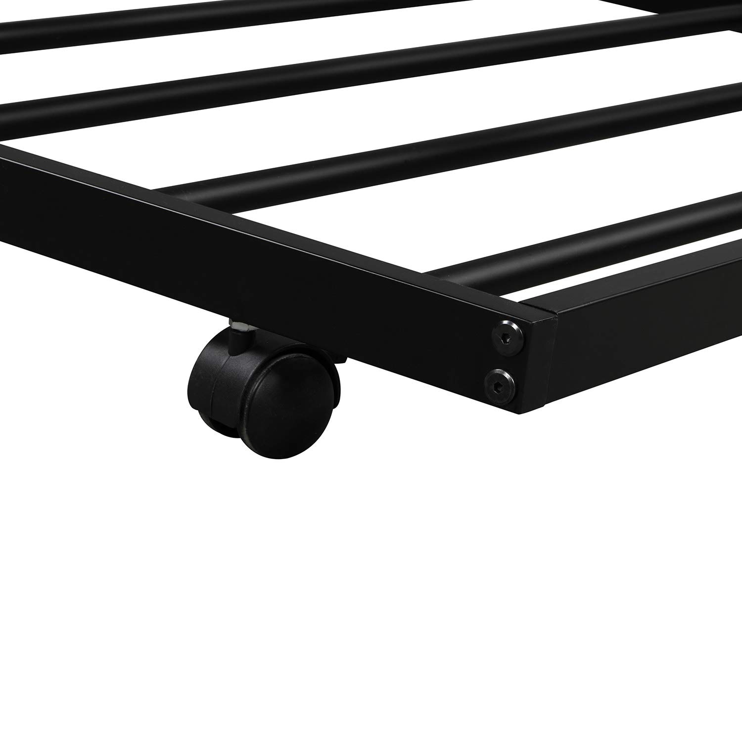 Danxee Twin Over Twin Modern Metal Pipe Bunk Bed with Trundle - Sturdy Guard Rail & Ladder - Space-Saving Kids Bedroom Furniture (Black) - Perfect for Small Rooms, Sleepovers & Guest Rooms