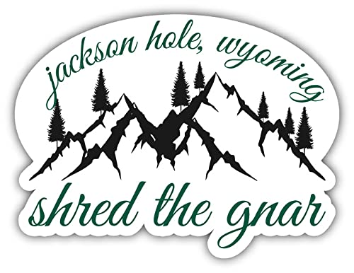 Jackson Hole Wyoming Ski & Snowboard Adventure Vinyl Decal Sticker - 4 Inch Mountain Design for Helmets, Laptops & Water Bottles | Winter Sports Souvenir Gift