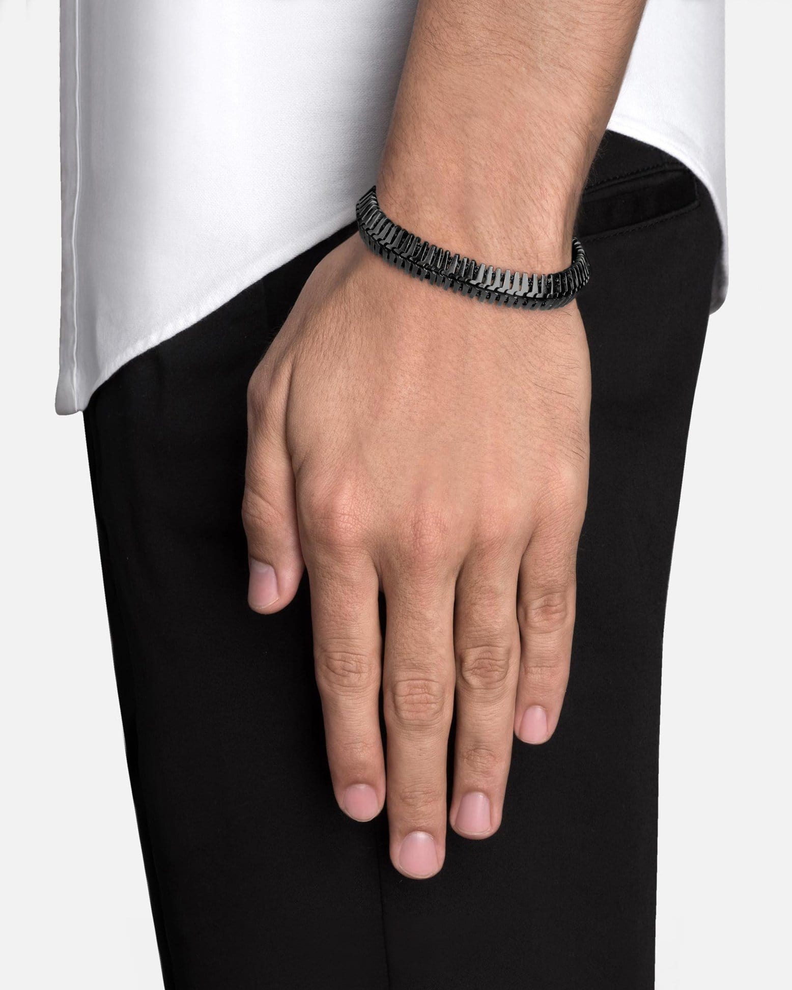 Klink Bracelet - Matte Black Rhodium Plated Stainless Steel Jewelry for Men & Women | Elegant & Durable for Everyday Wear, Gifts & Special Occasions