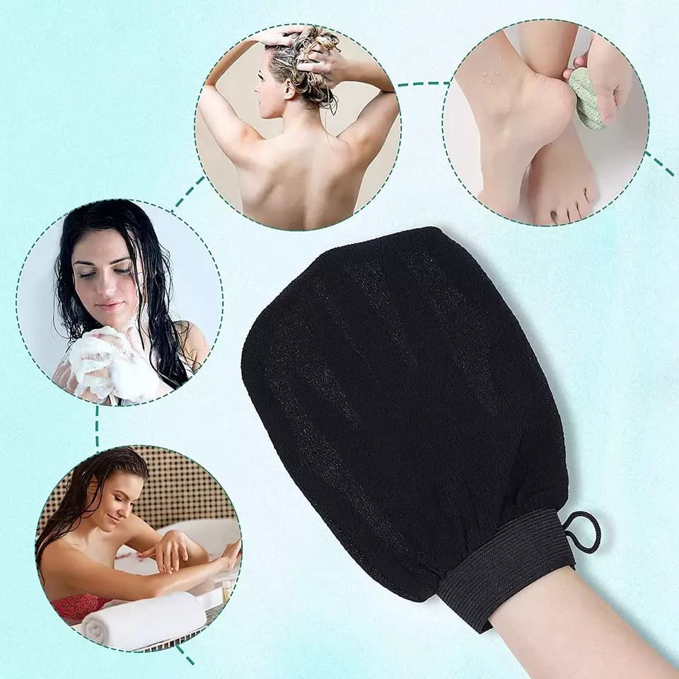 TERXA Exfoliating Gloves for Body & Face - Dead Skin Removal, Massage & Tan Removal Shower Scrub Gloves - Pack of 1 Multicolor - Perfect for Spa, Home Use & Travel Skincare Routine