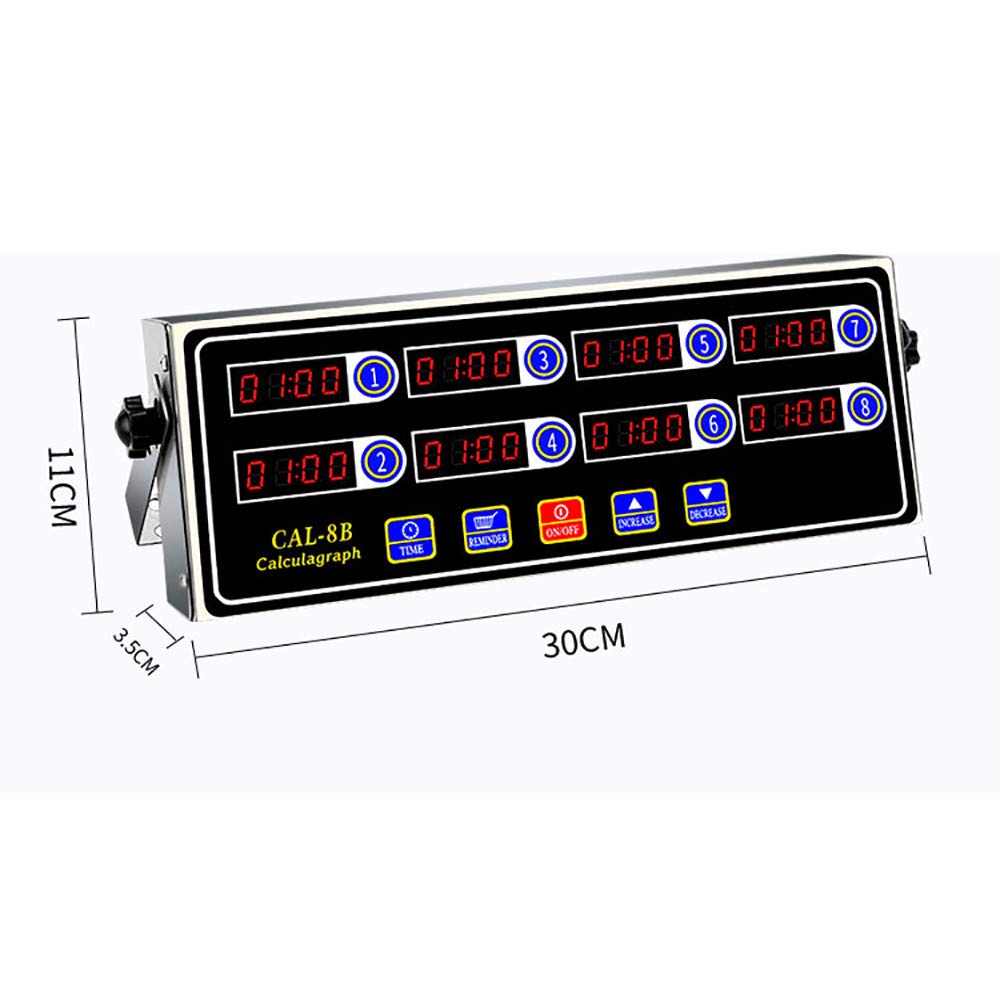 8 Channel Digital Kitchen Timer with Loud Alarm - Stainless Steel Cooking Timer for Baking, Grilling, Frying & Meal Prep - Perfect for Burgers, Pizza, Eggs & More