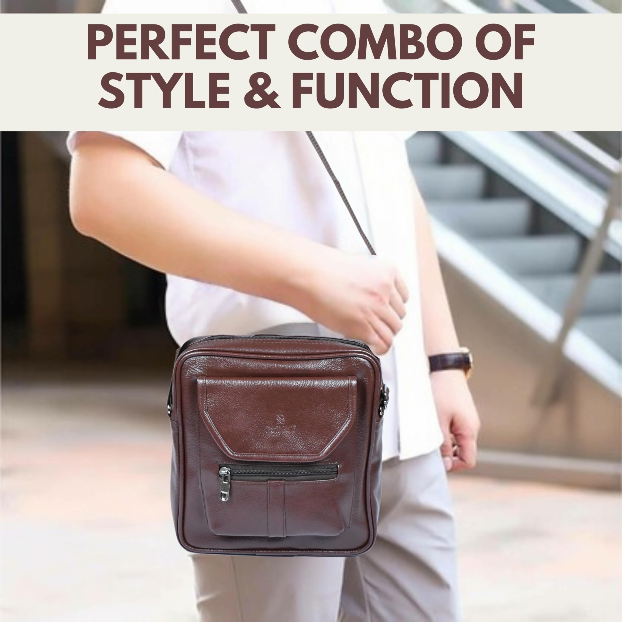 Ruff Luk® Men's Sling Bag - Crossbody Messenger Shoulder Bag for Travel, Gym & Daily Use | Durable Cash & Mobile Pouch | Compact Tab Bag for Work & Outdoor Activities