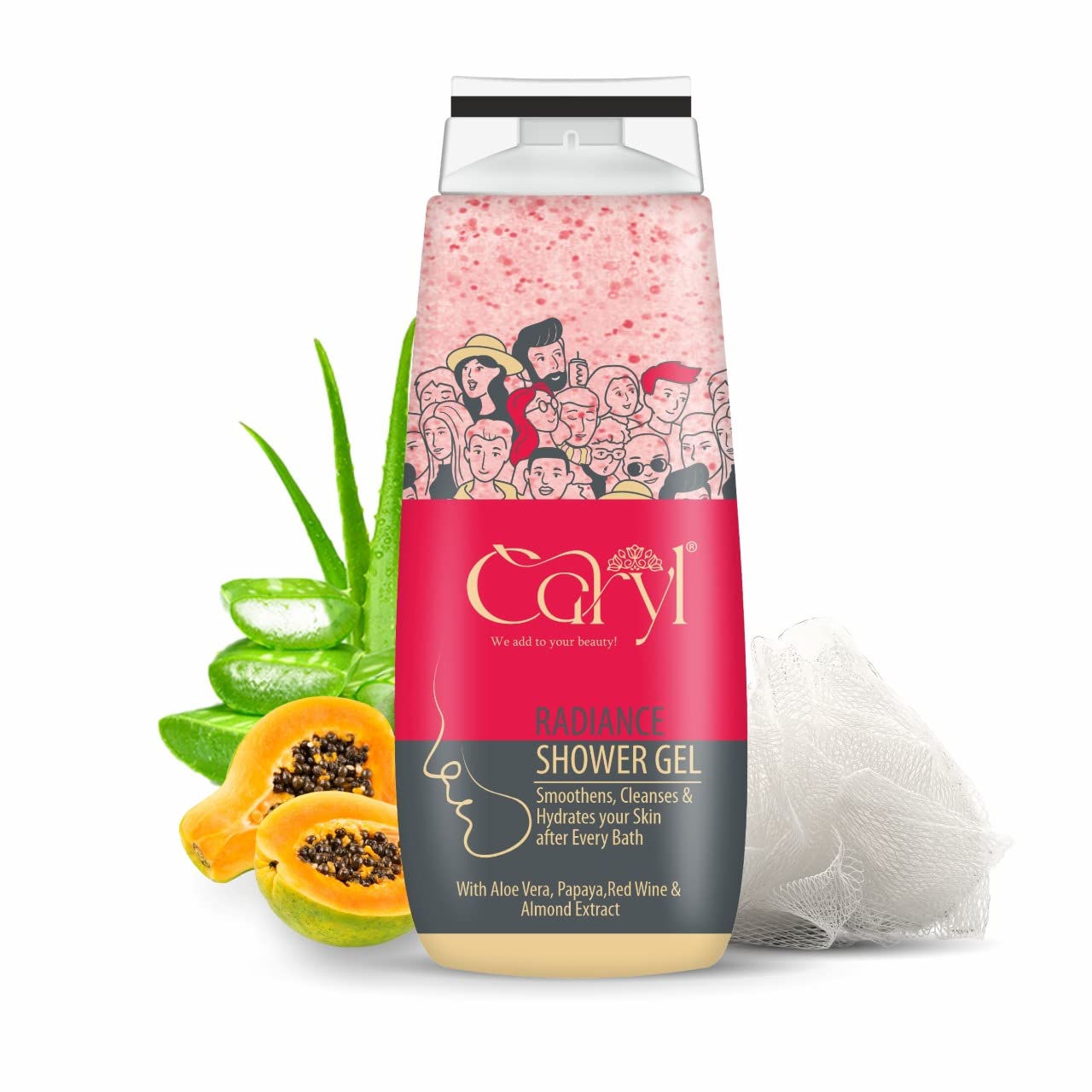 Caryl 280 ML Radiance Shower Gel - Hydrating & Moisturizing Body Wash for Soft, Smooth & Clean Skin | Soap-Free, Paraben-Free, Silicone-Free | Refreshing Daily Shower Gel for Women & Men | Perfect for Dry Skin Care & Spa-Like Bath Experience (Pack of 1)