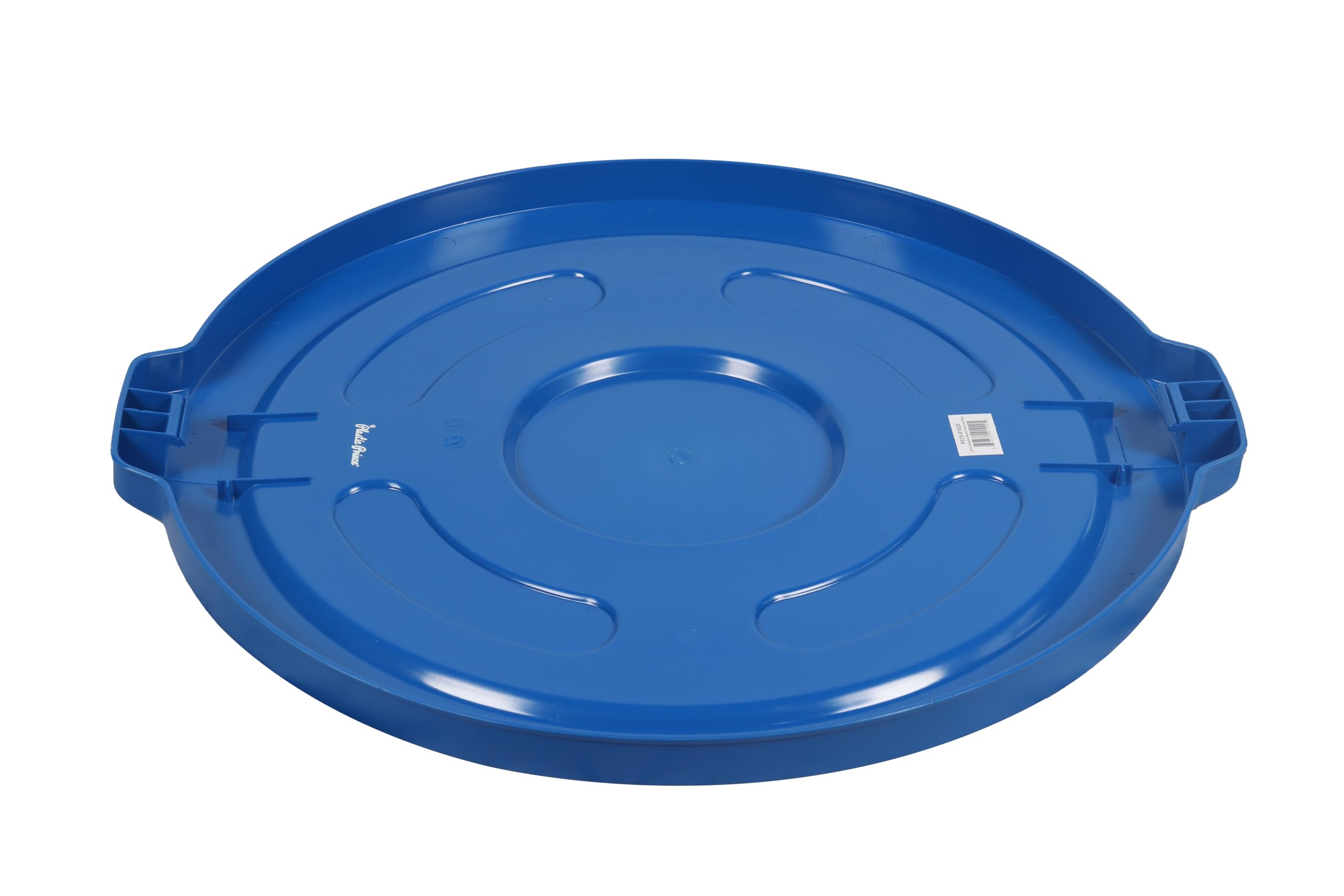 55 Gallon Round Trash Can Lid - Compatible with Plastic Prince Containers, Durable Blue Garbage Bin Cover for Outdoor, Garage & Commercial Use