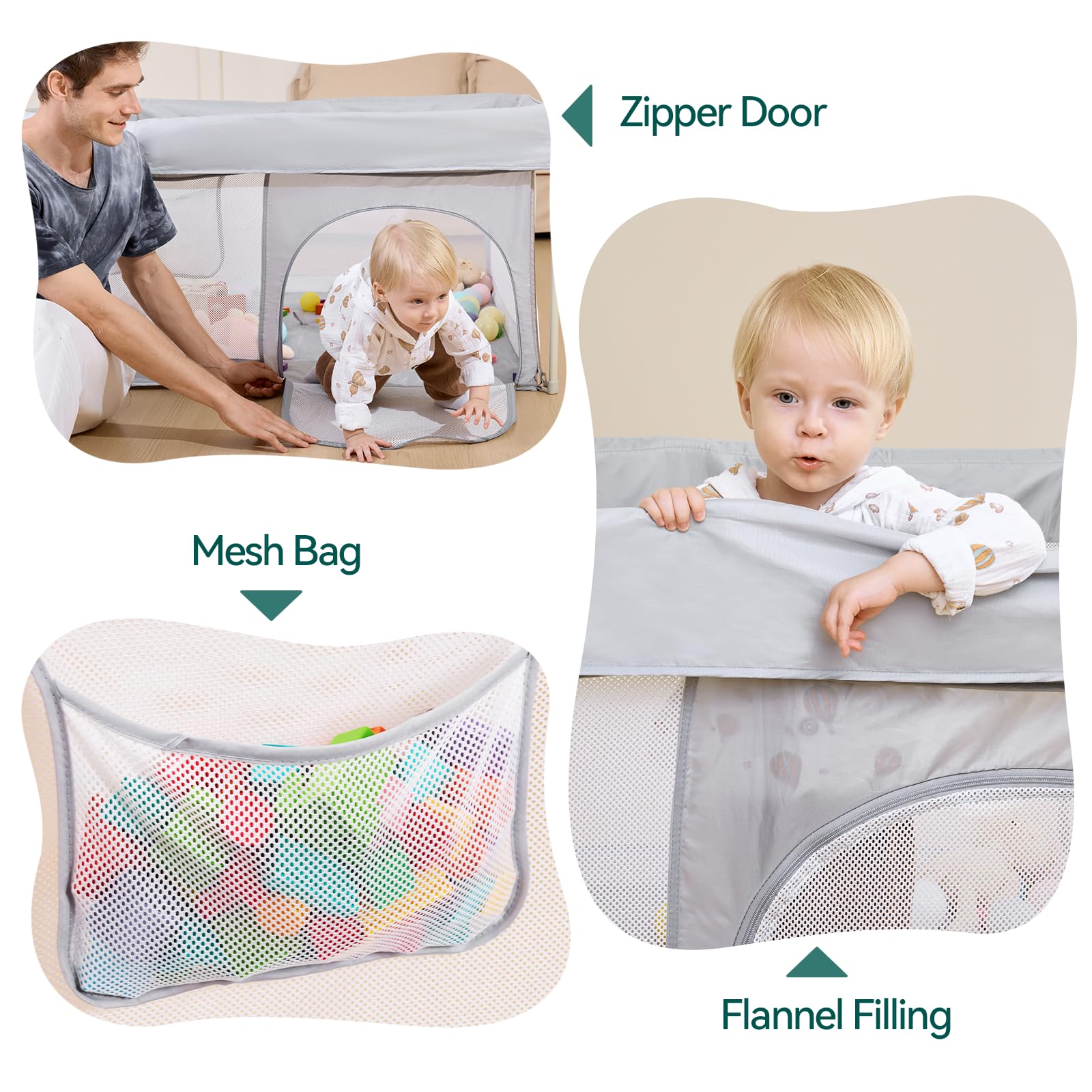 BABELIO Foldable Baby Playpen 50