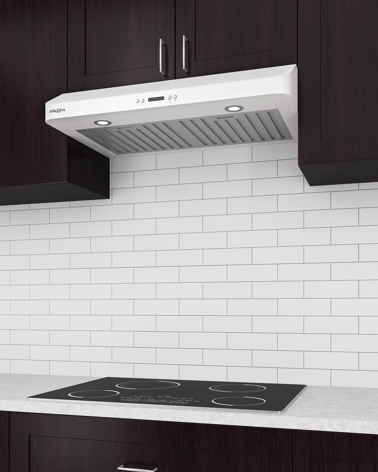 Slim Chef 30-Inch Under Cabinet Range Hood in White - Powerful Kitchen Ventilation for Cooking, Baking & Grilling