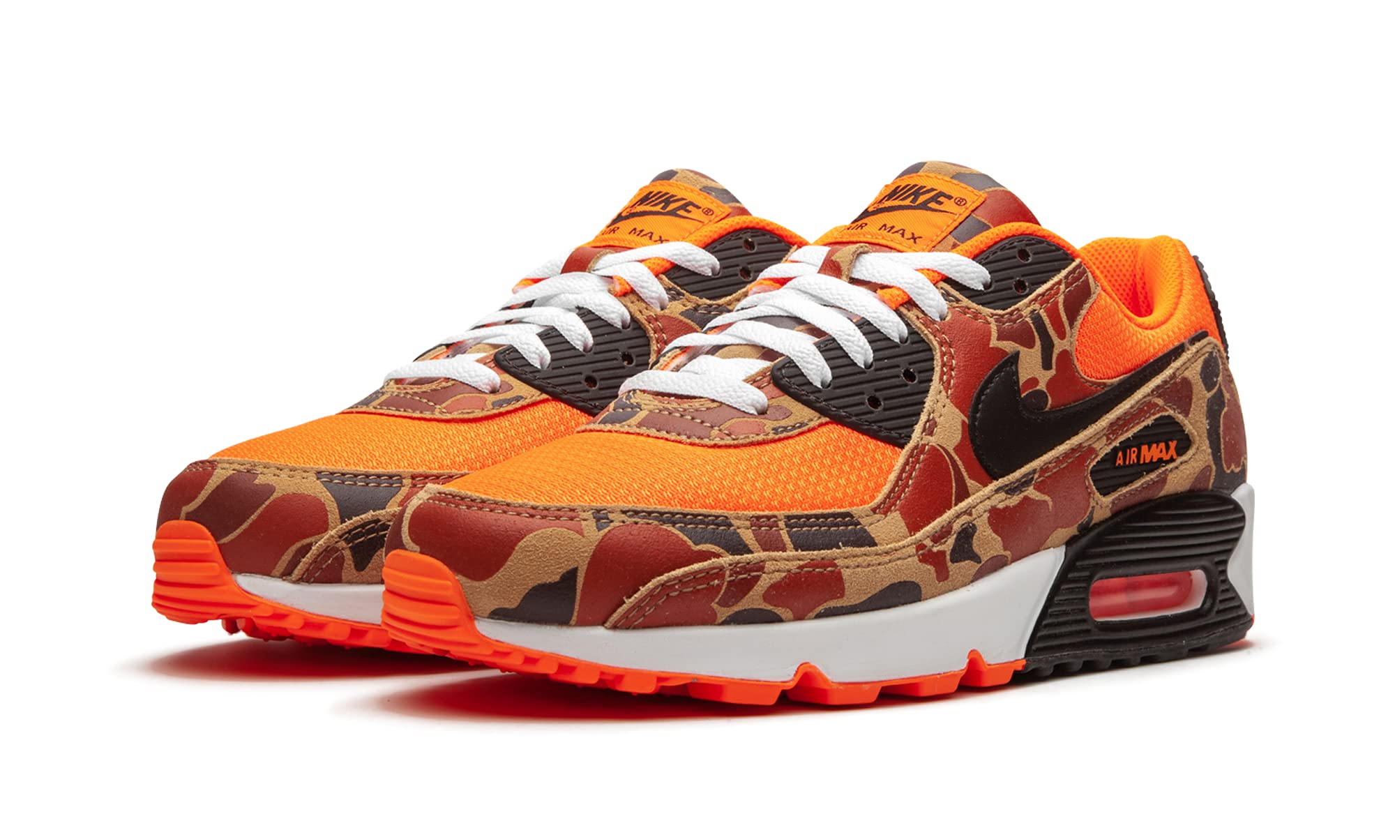 Nike Men's Air Max 90 CW4039 800 Orange Duck Camo Sneakers - Size 9 | Comfortable Running Shoes for Jogging, Gym Workouts & Casual Wear