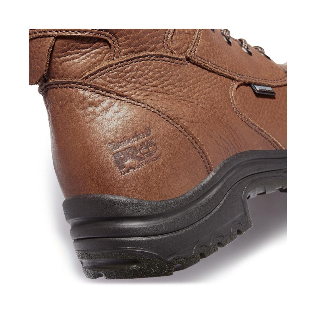 Titan 8 Inch Alloy Toe Waterproof Work Boots for Men - Medium Brown Safety Shoes for Construction, Hiking & Outdoor Work