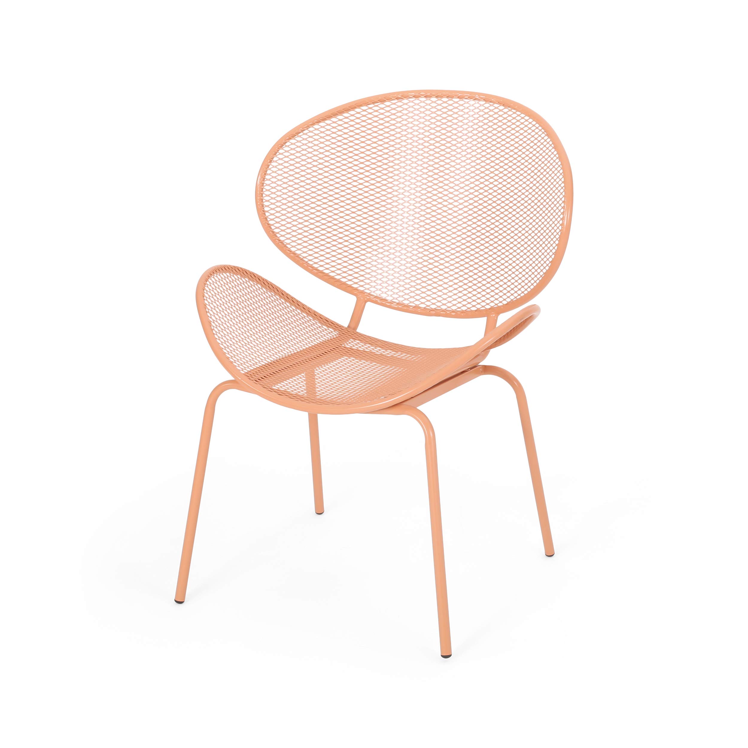 GDF Studio Outdoor Dining Chairs (Set of 2) - Matte Orange Patio Furniture for Backyard, Garden, Poolside & Balcony - Weather-Resistant Stackable Chairs for Outdoor Entertaining