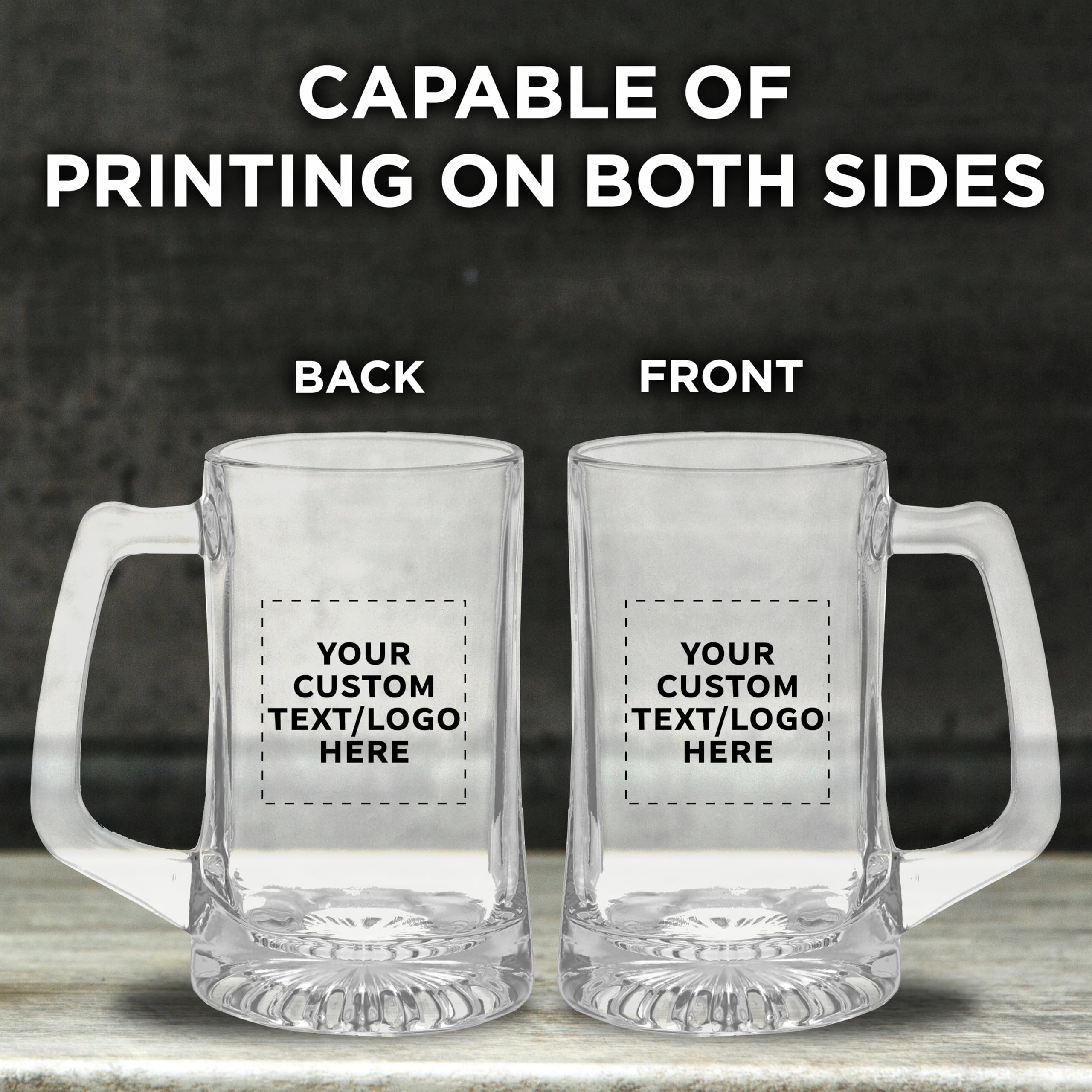Personalized 14 oz ARC Glass Beer Mugs Set of 6 - Custom Bulk Barware for Oktoberfest, Pubs & Restaurants - Durable Clear Drinking Glasses - Perfect for Parties, Gifts & Commercial Use