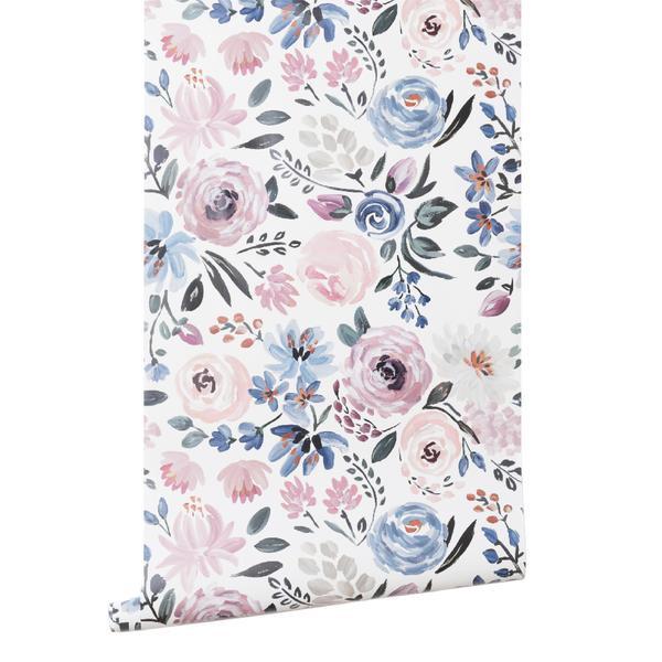English Garden Wallpaper - Vintage Floral Peel and Stick Wallpaper for Bedroom, Living Room & Nursery - Self-Adhesive Removable Wallpaper for Home Decor