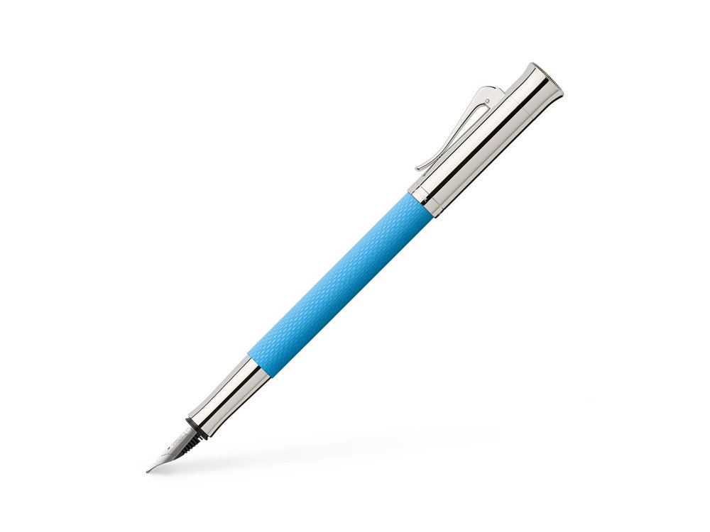 Faber Castell 145281 Fountain Pen - Fine Point (F) Guilloche Countle Collection in Gulf Blue - Genuine Import for Writing & Gift Giving - Perfect for Office, School & Calligraphy