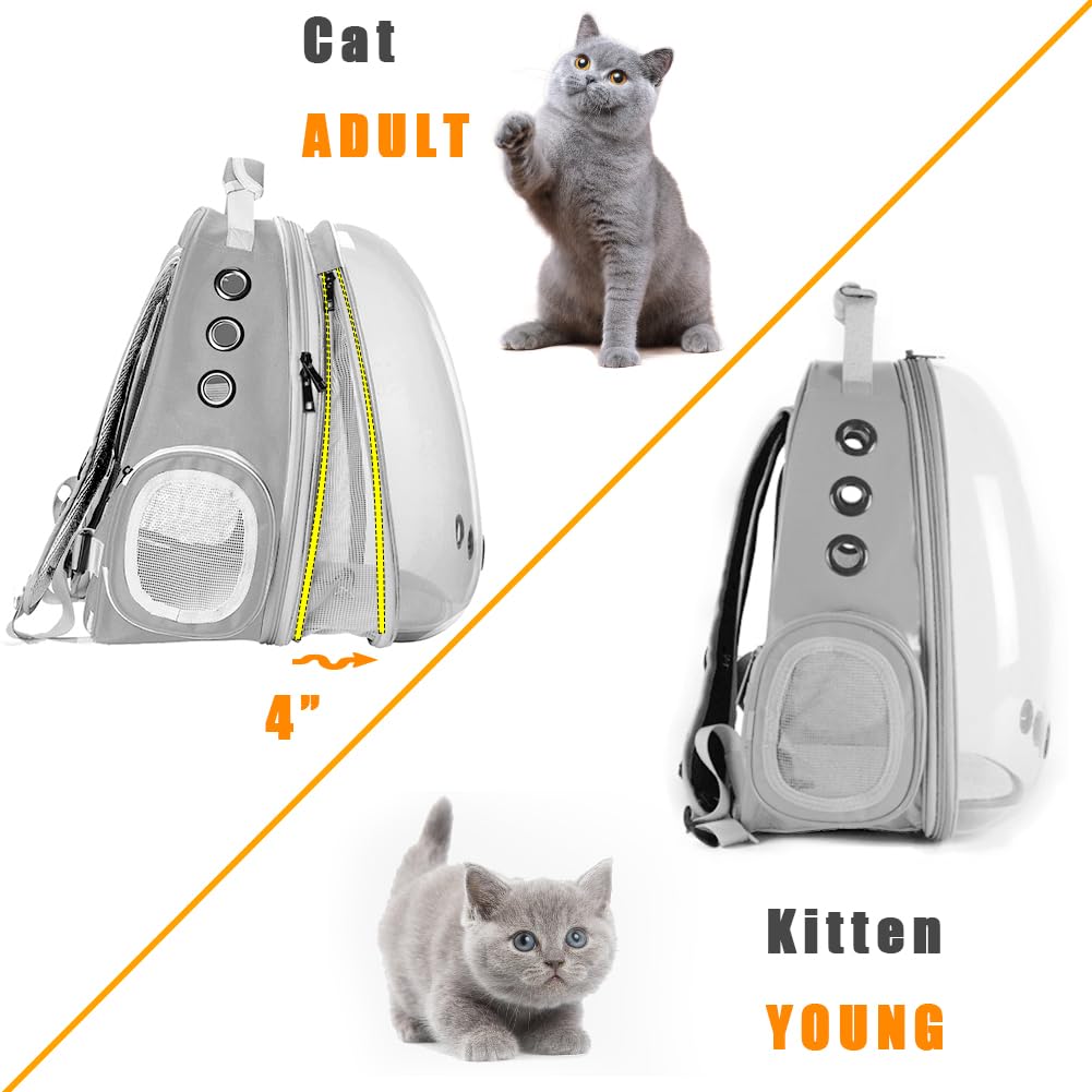 **Expandable Cat Backpack Carrier for Large Cats & Small Dogs – Fits Up to 20 lbs, Bubble Window Design – Perfect for Travel, Hiking & Vet Visits**