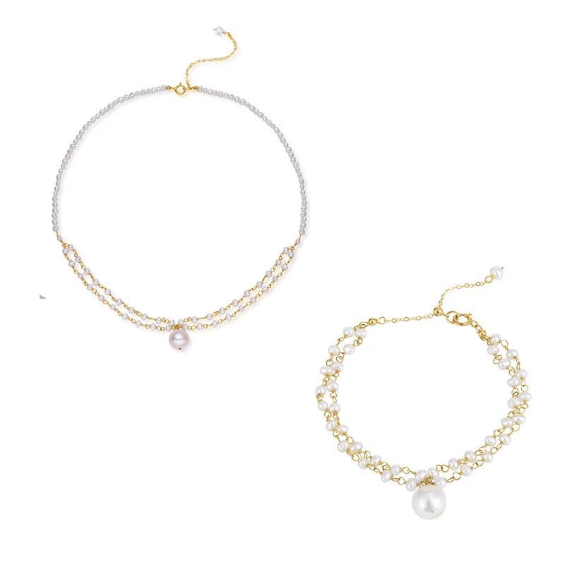 COCOKIM Embellished Double Layer Pendant Necklace for Women - Elegant Layered Chain Jewelry for Party, Wedding & Everyday Wear