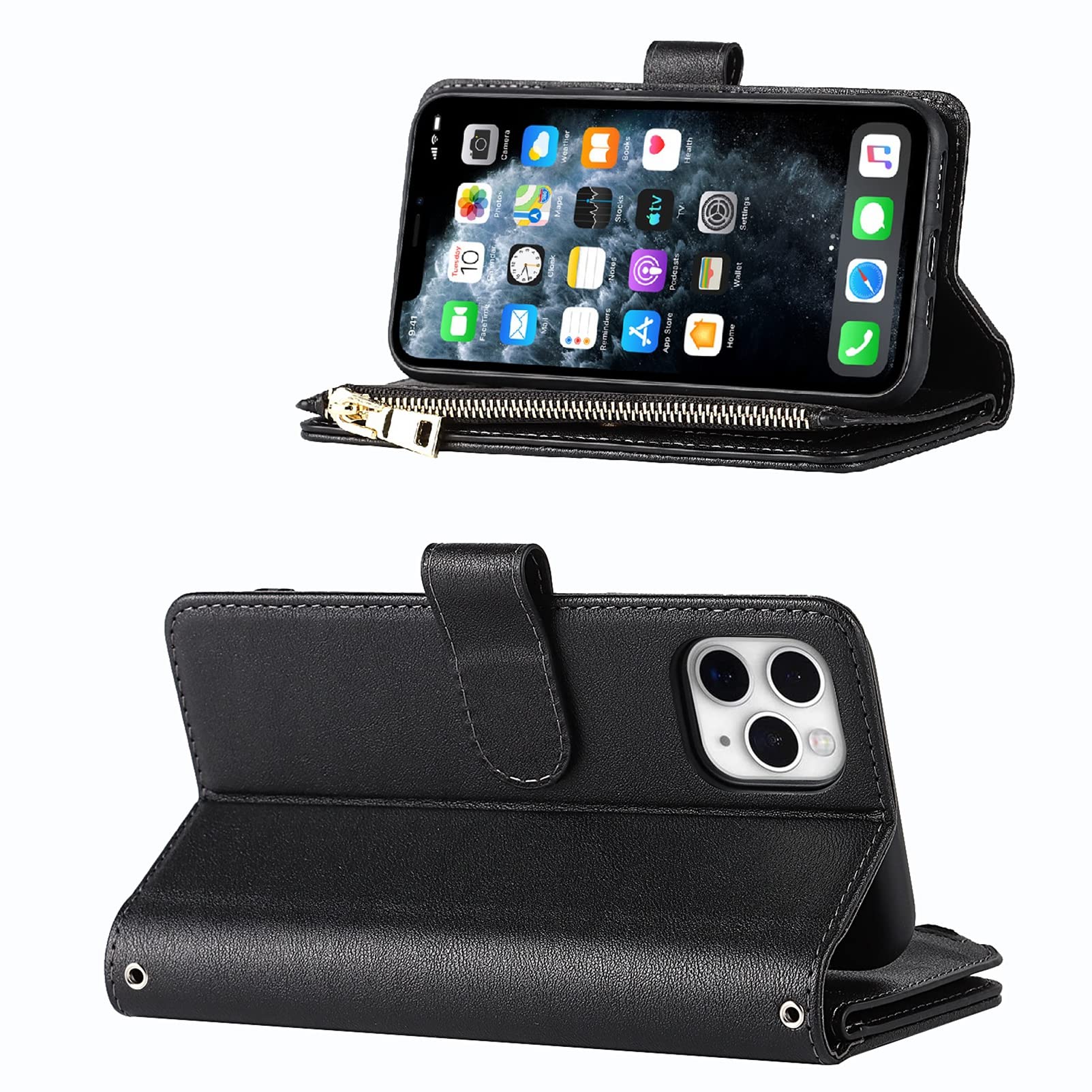 Premium PU Leather iPhone 11 Pro Max Wallet Case (6.7