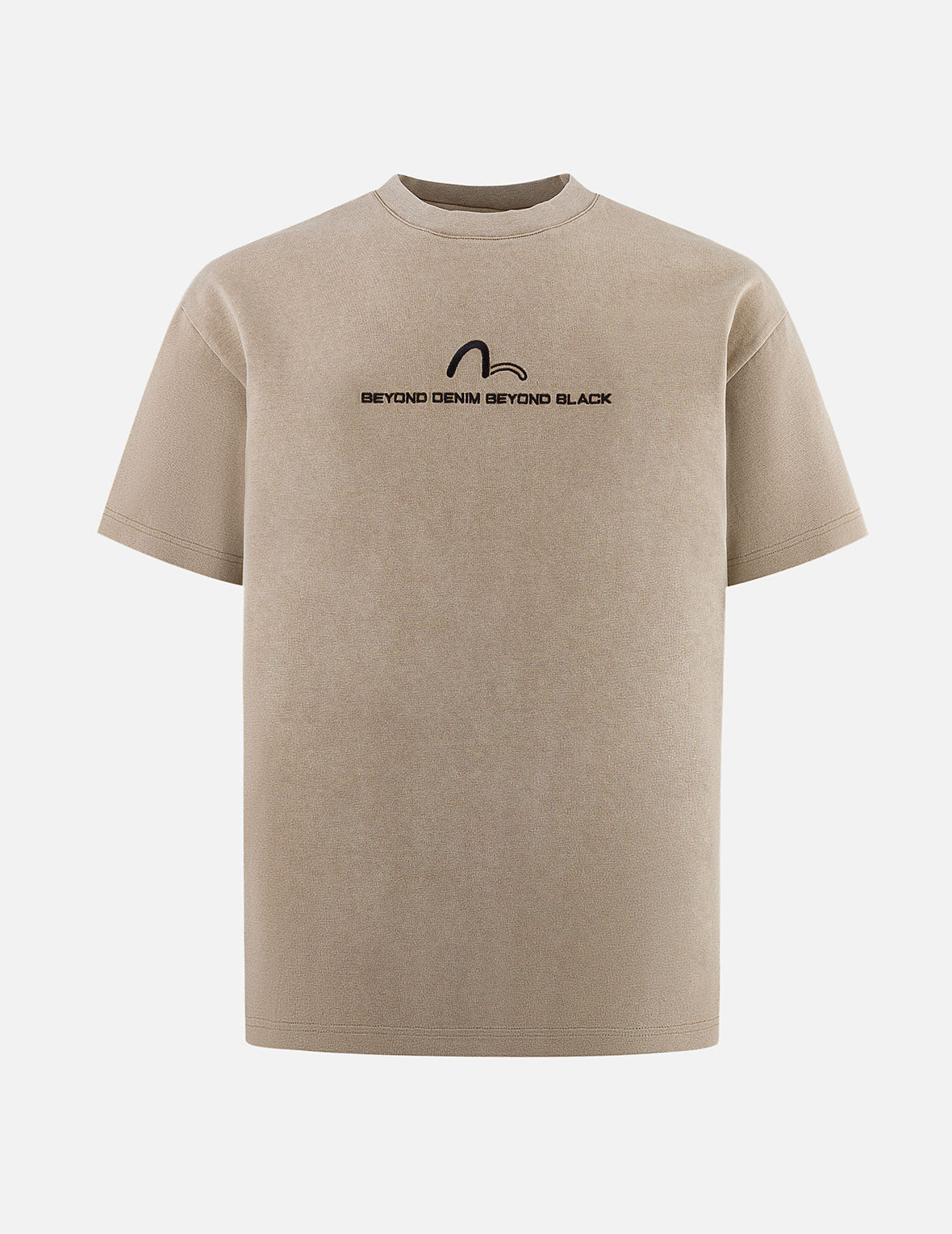 EVISUKURO Embroidered Washed Relaxed Fit T-Shirt for Men - Soft Cotton Casual Tee for Everyday Wear, Street Style & Outfits