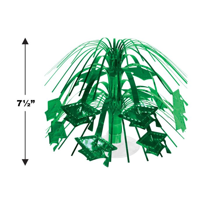 12 Pack Green Graduation Cap Mini Cascade Centerpieces - Perfect for Graduation Party Decorations, Table Centerpieces, and Photo Backdrops