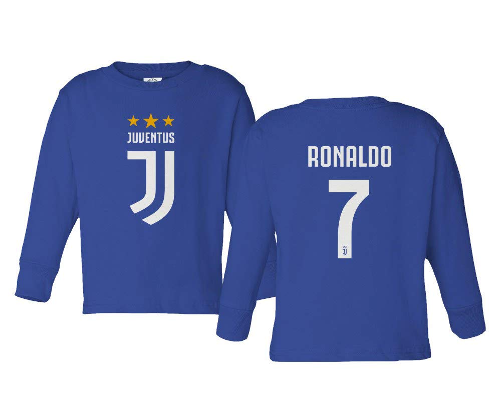 Spark Apparel Soccer Jersey #7 Ronaldo - Long Sleeve Kids T-Shirt for Boys & Girls (Toddler Size) - Perfect for Soccer Practice, Games & Fan Outfits