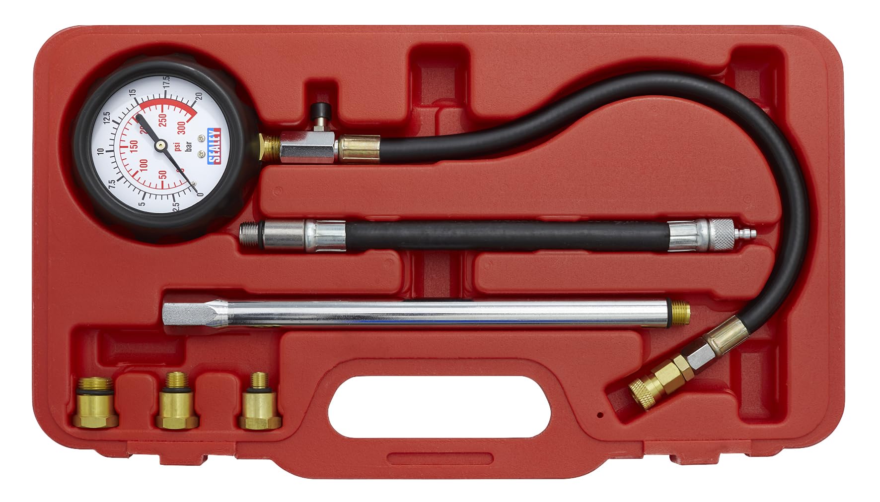 Premium 6-Piece Petrol Engine Compression Tester Kit - Accurate Cylinder Pressure Measurement for Cars, Motorcycles & Small Engines (DIY Auto Repair & Maintenance Tool)