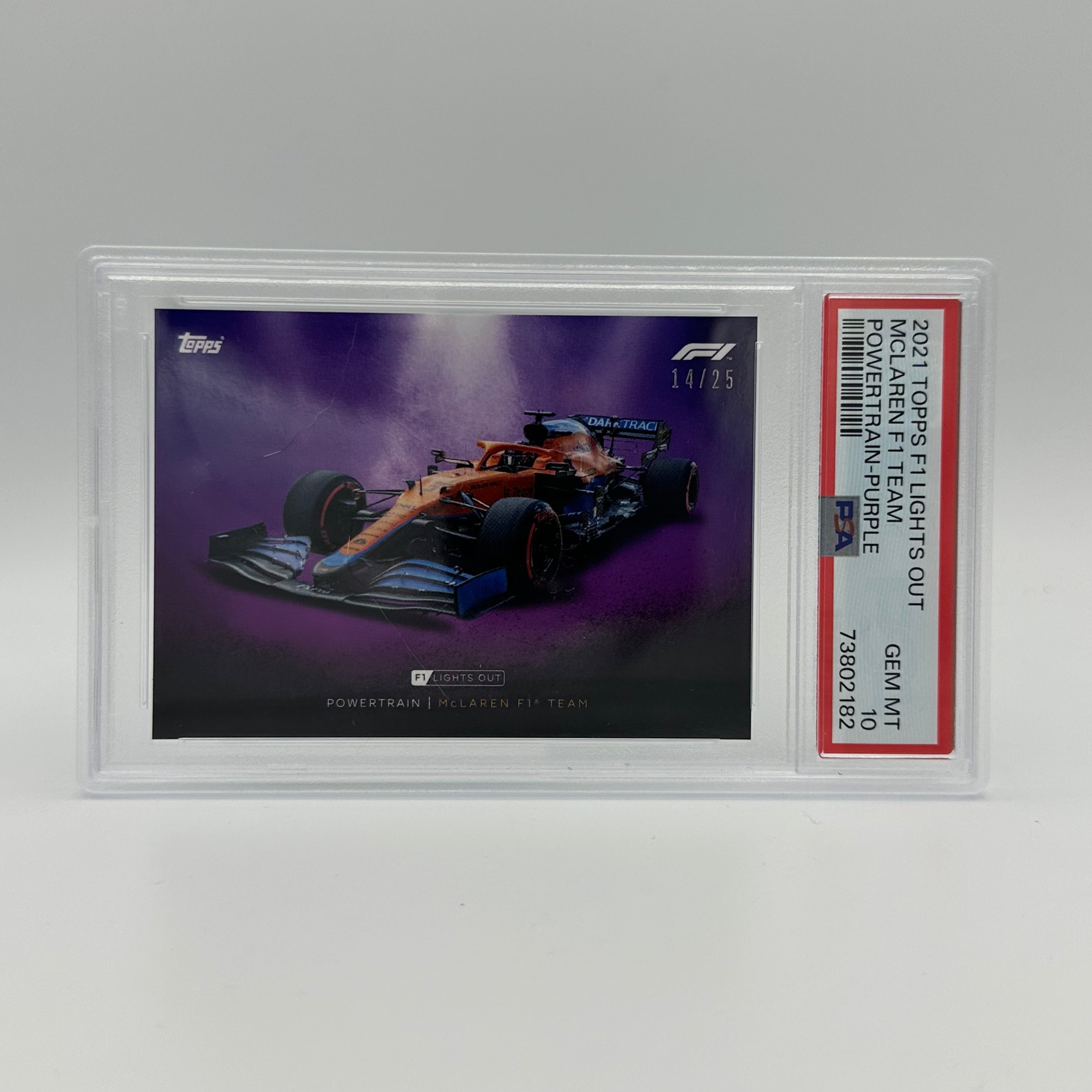 PSA 10 14/25 MCLAREN F1 Team Powertrain Purple Racing Card - Perfect for Collectors, Investors & Formula 1 Fans