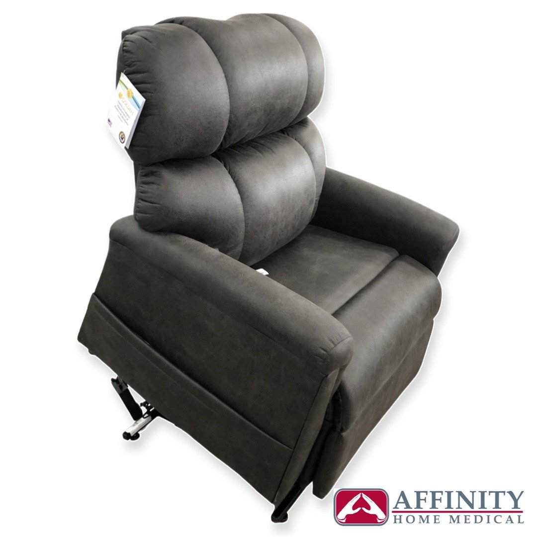 Maxicomfort PR 535 Medium Extra Wide Smoke Microsuede Recliner Chair - Comfortable Living Room Furniture for Relaxing & Watching TV