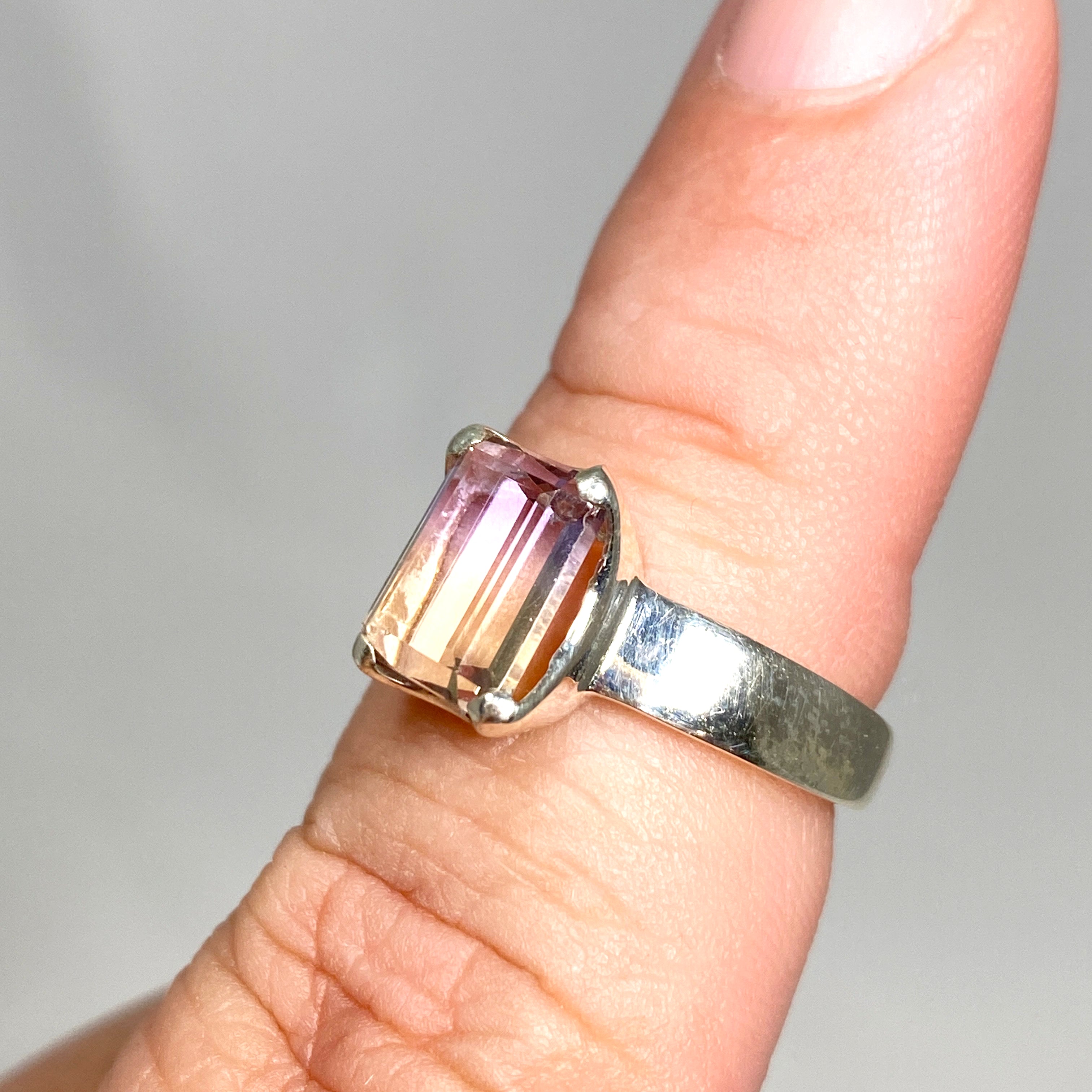 Stunning Ametrine Emerald Cut Faceted Ring PRGJ489 - Elegant Jewelry for Weddings, Anniversaries & Special Occasions