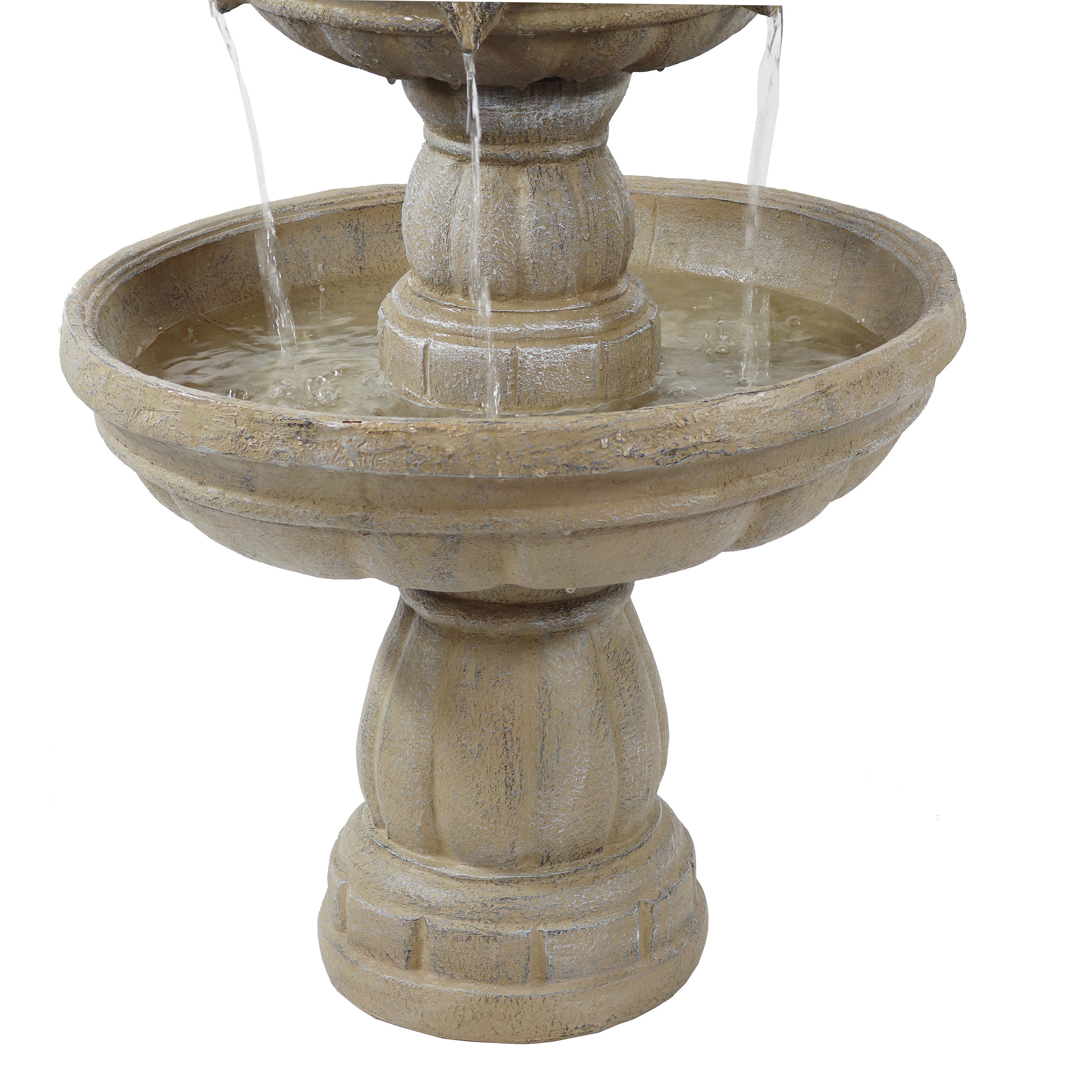 Sunnydaze 3 Tier Outdoor Water Fountain with Pump - 48 Inch Tall Garden Decor for Patio, Yard & Landscape - Relaxing Water Feature for Backyard, Deck, or Porch