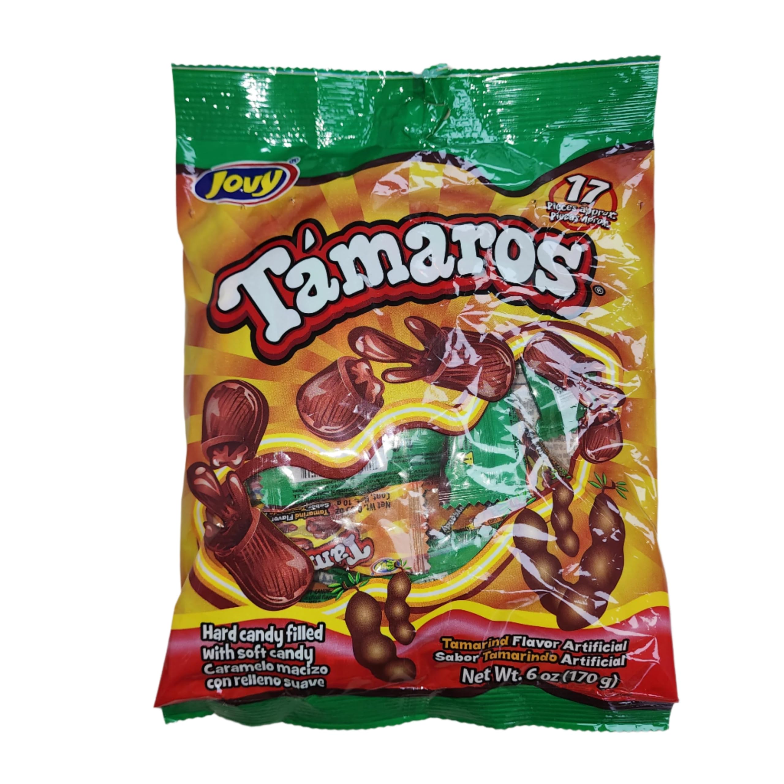 Jovy Tamaros Tamarind Flavored Candy | 6oz Bag | Authentic Mexican Candy | Sweet & Tangy Snack for Parties, Road Trips & Movie Nights