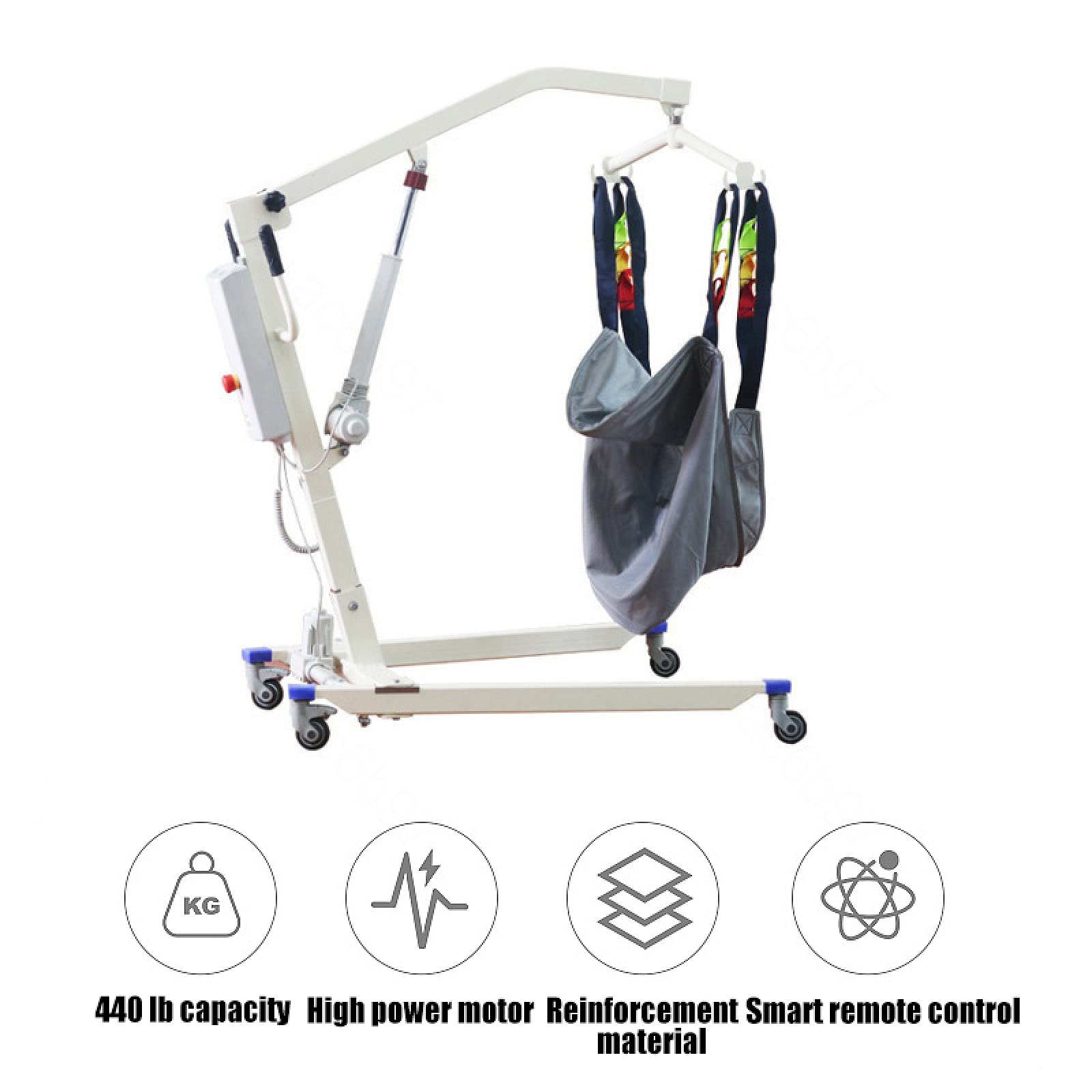 Electric Patient Lift - Foldable Hydraulic Body Transfer Lift with Battery Power & Folding Frame | Ideal for Home Care, Nursing Homes & Mobility Assistance
