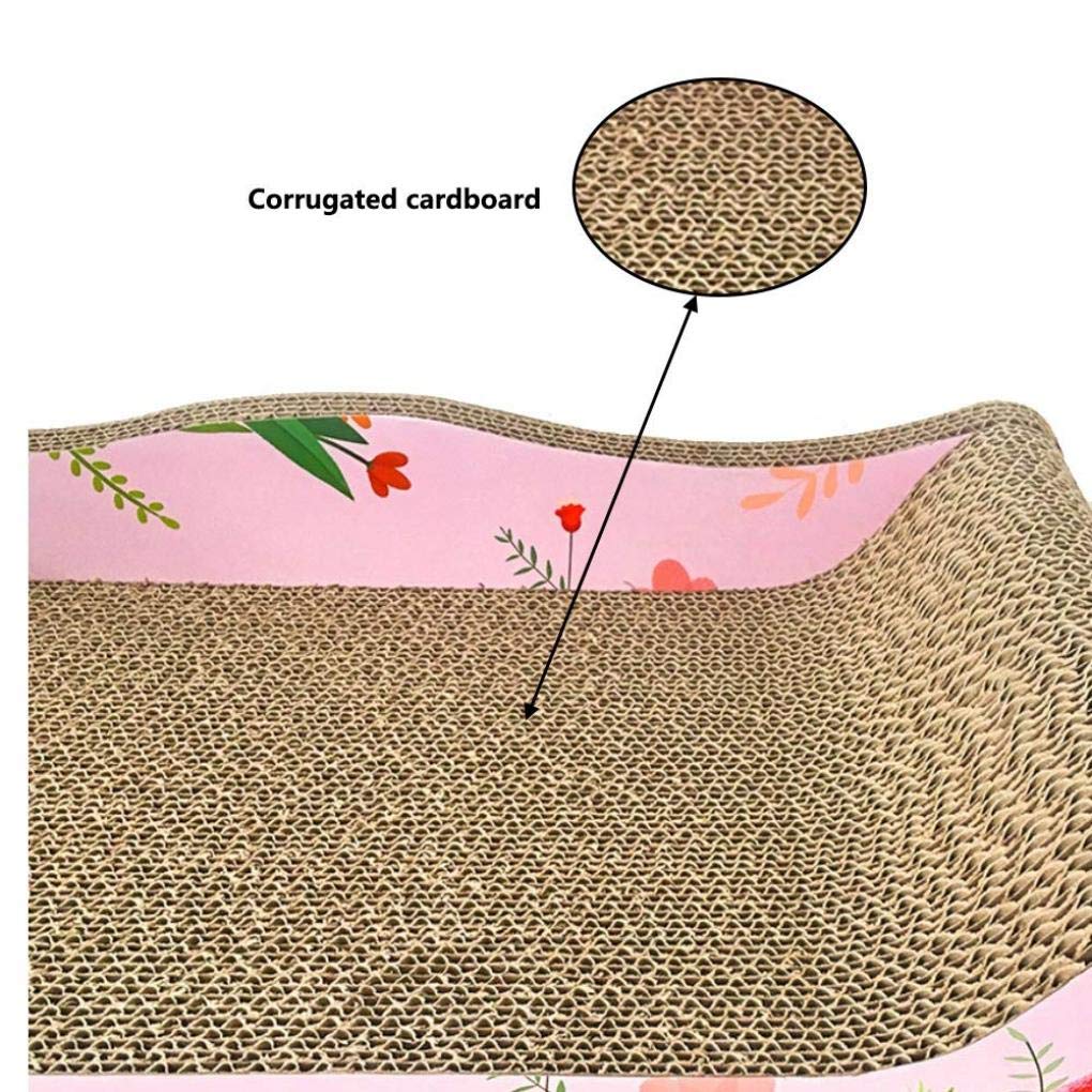 Pink Cat Scratch Pad - Durable Corrugated Cardboard Scratcher Toy for Indoor Cats - Fun & Safe Clawing Activity for Kittens - Perfect for Playtime & Furniture Protection