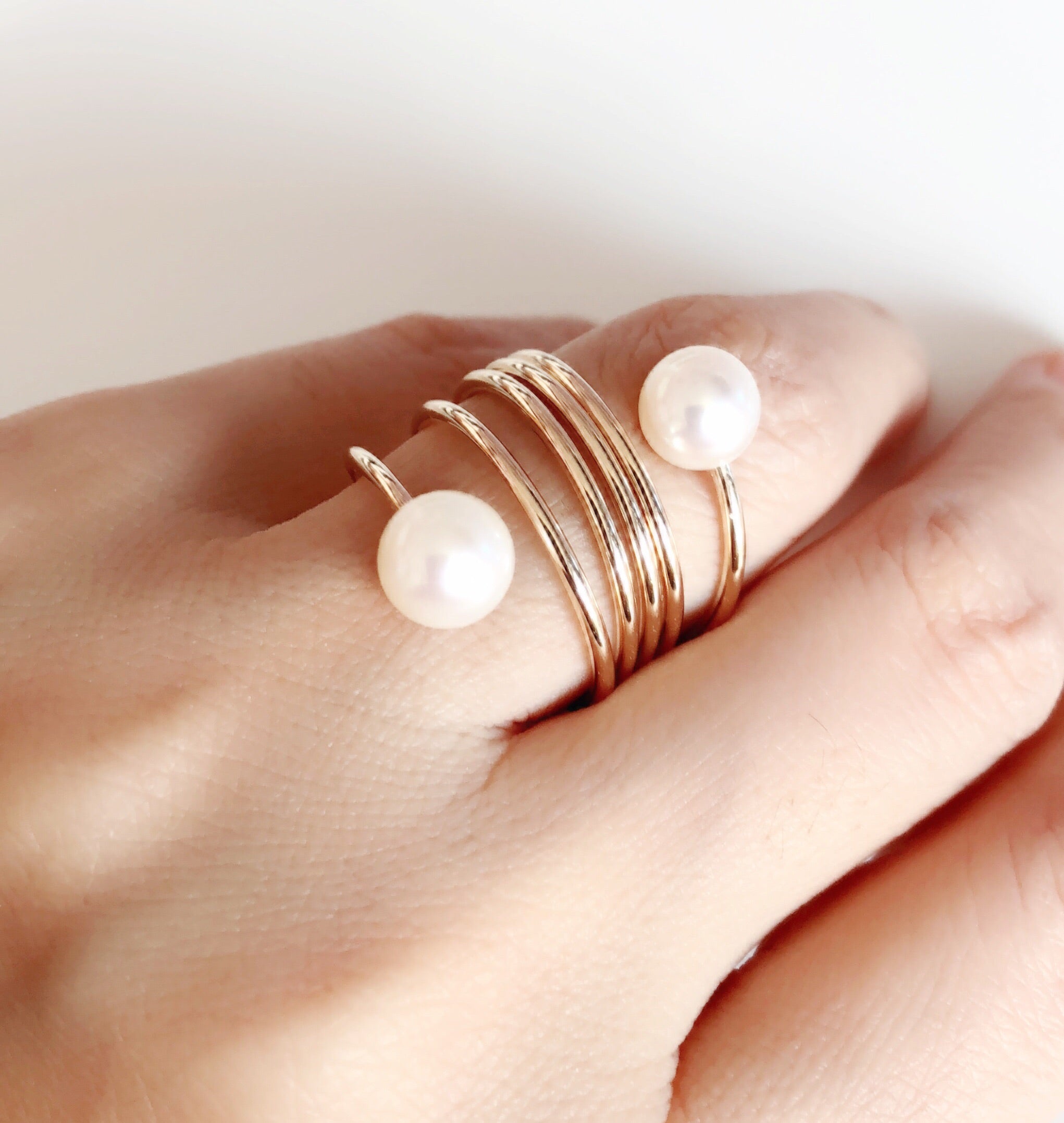 Camila White Pearl Ring (R164) - Elegant Jewelry for Women, Perfect for Weddings, Parties & Special Occasions