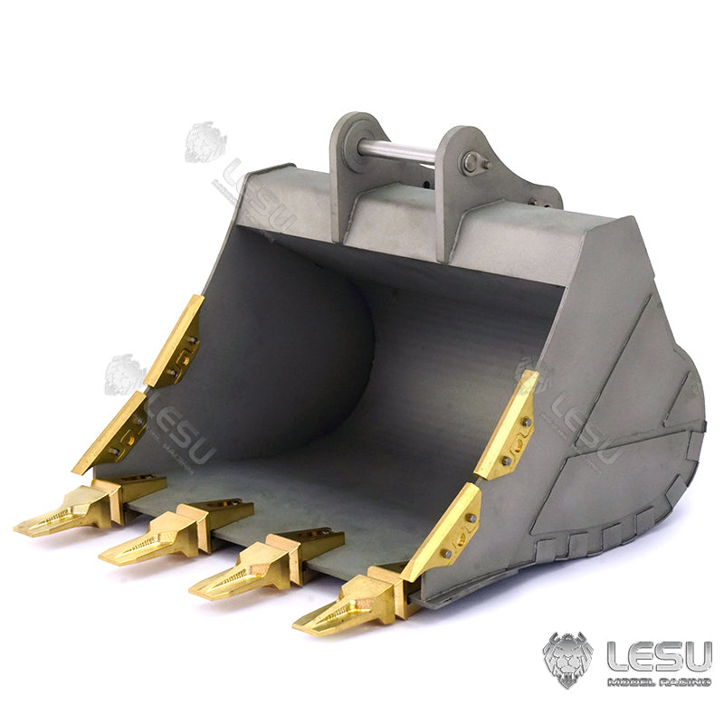 LESU 1/14 C374 RC Hydraulic Excavator Metal Heavy Duty Ripper Fork Bucket with Quick Detach Mount & Protective Fences - Durable Tractor Trailer Attachment for Construction, Landscaping & RC Model Excavation Projects