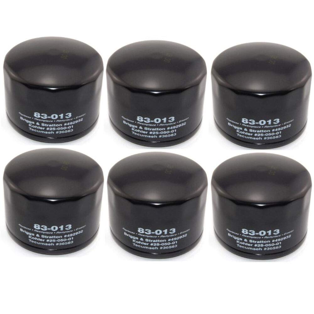 6-Pack Oregon Oil Filter 83-013 - Compatible with Briggs & Stratton 492932 - Perfect for Lawn Mowers, Tractors & Small Engines