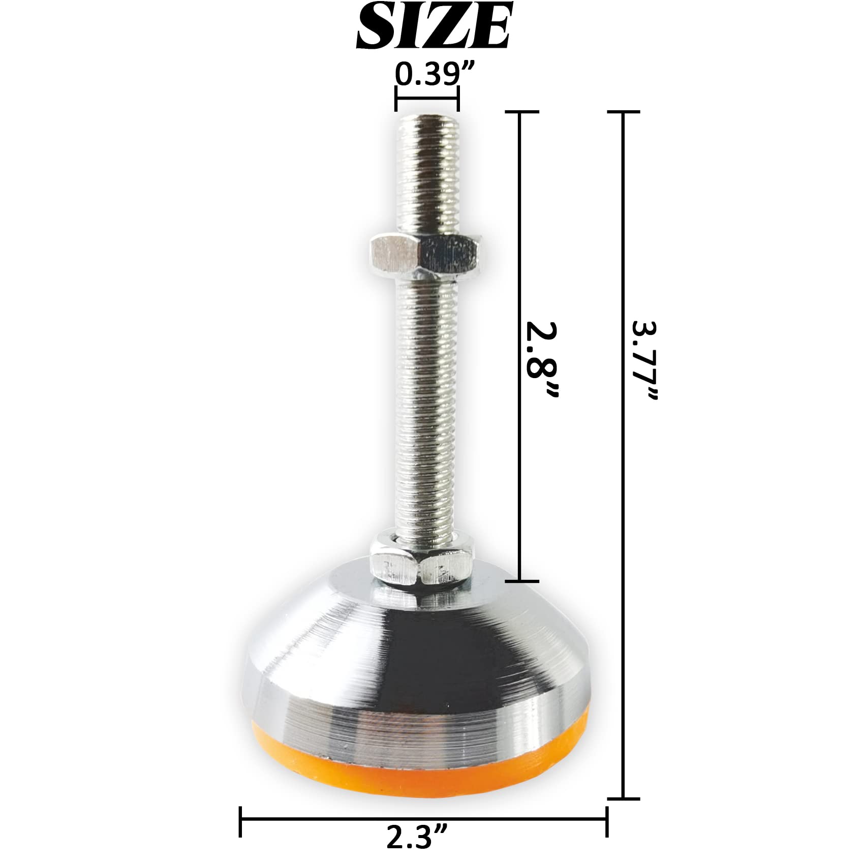 GXXMEI M10xH100 Heavy Duty Adjustable Leveling Feet - Carbon Steel Shockproof Leveler for Scaffolds, Cabinets & Machines - 2.3