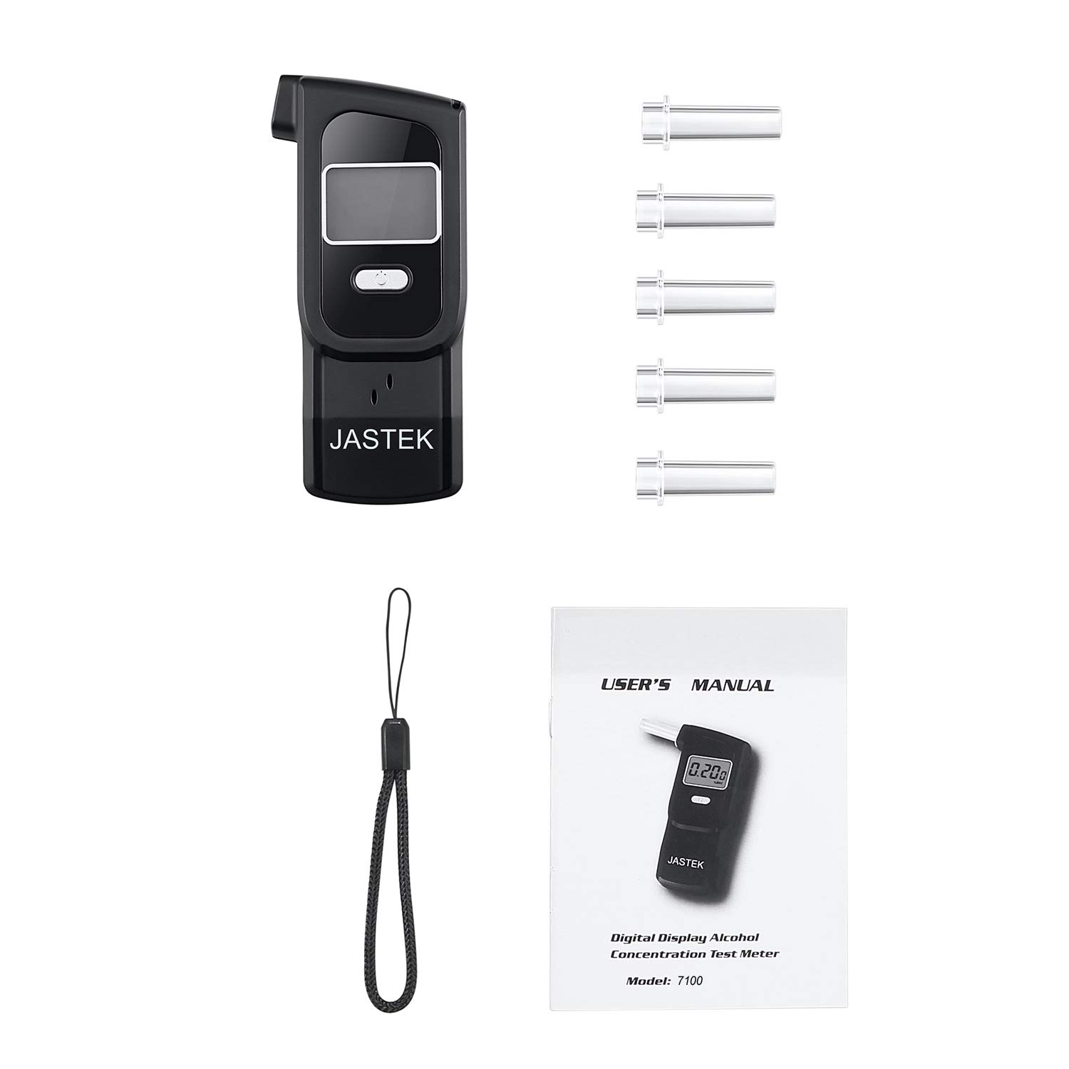 Professional Portable Breathalyzer Tester - Digital Alcohol Detector with Memory & Warning Function (10 Mouthpieces) | Accurate BAC Testing for Home, Car, Office & Personal Safety