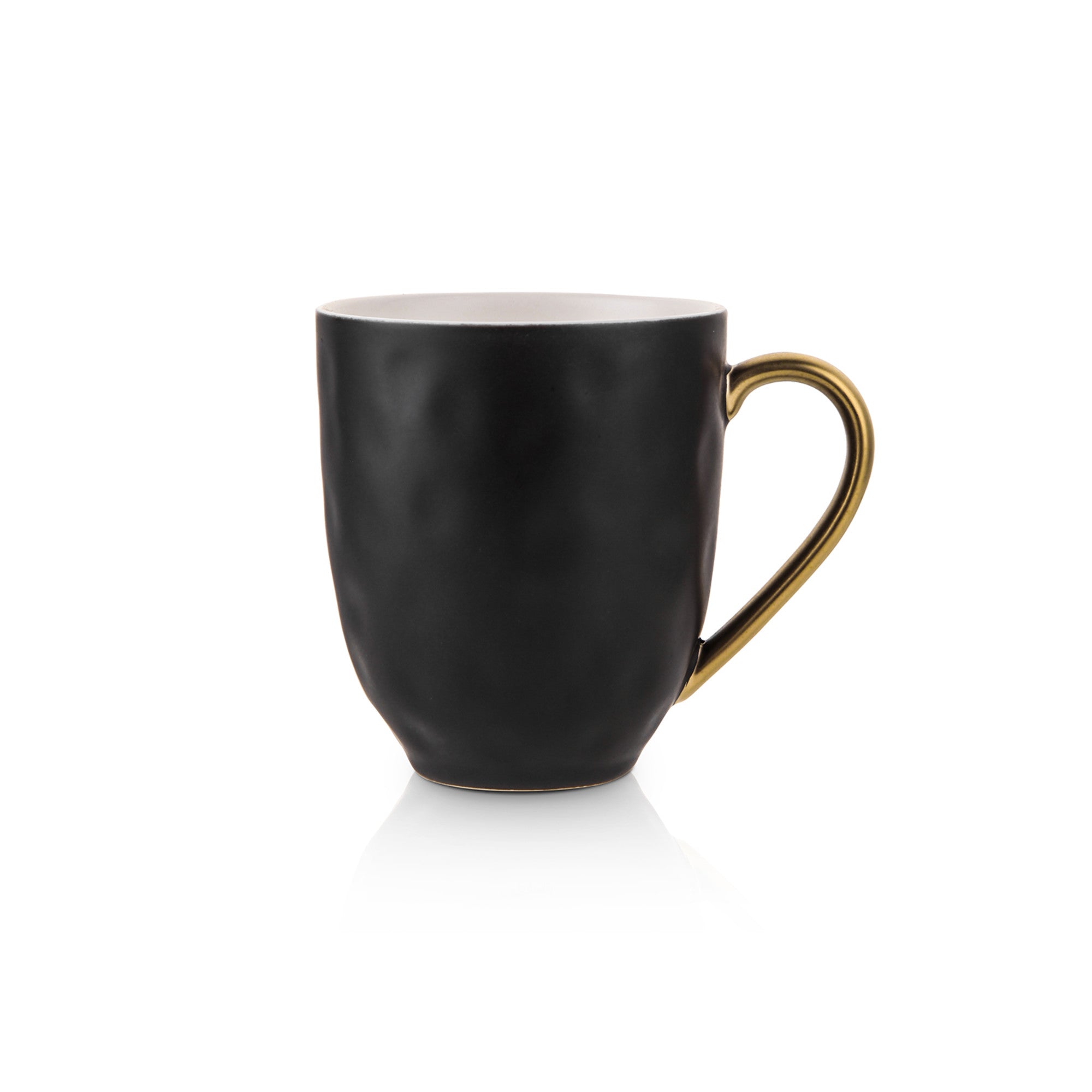 Premium Black Florian Porcelain Coffee Mug - Elegant Ceramic Tea Cup for Home, Office & Gifts - Dishwasher & Microwave Safe