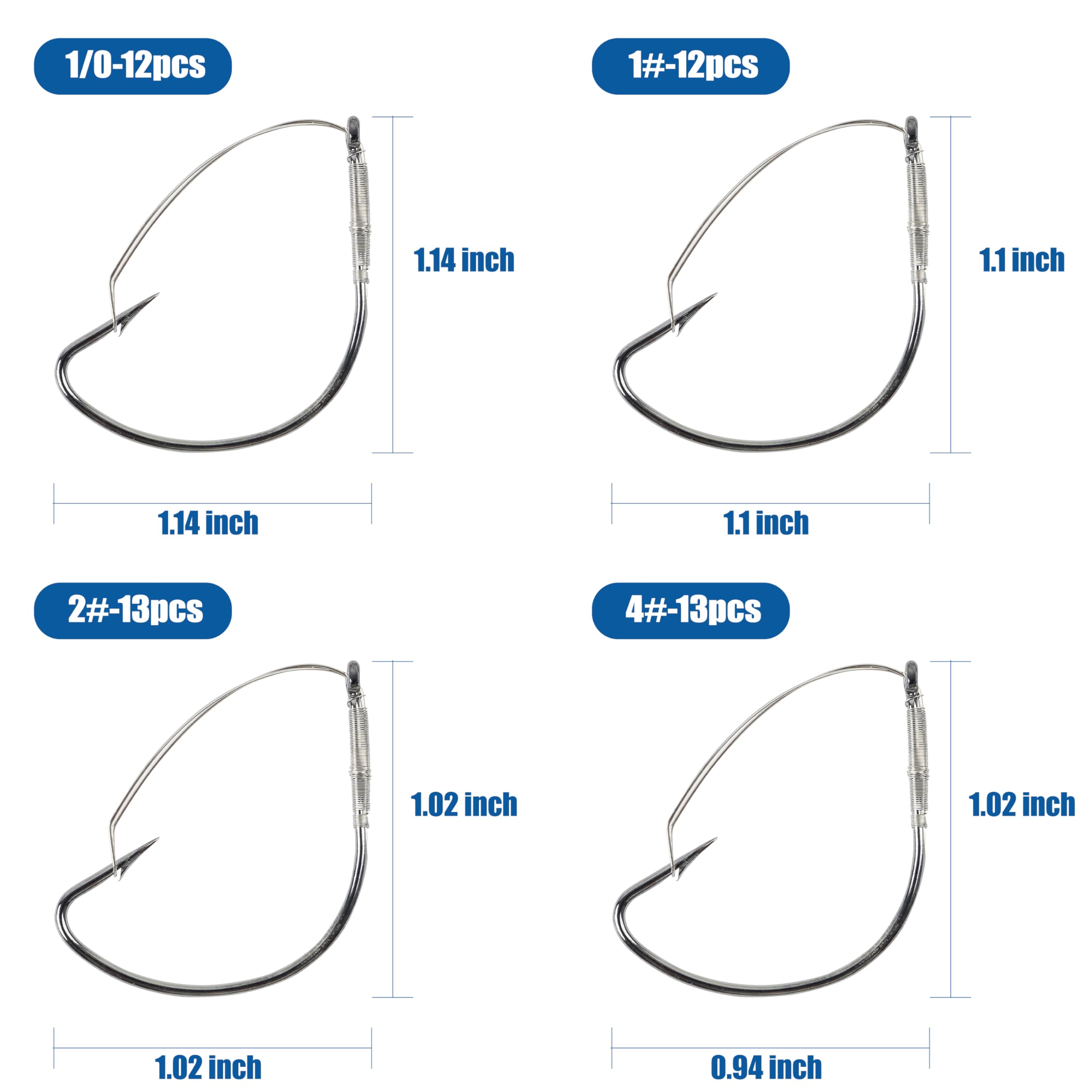 Wacky Rig Hooks - Wide Gap Weedless Bass Fishing Hooks - Stainless Steel Worm Hooks for Wacky Rig & Neko Rig - Perfect for Freshwater Bass Fishing in Lakes and Rivers