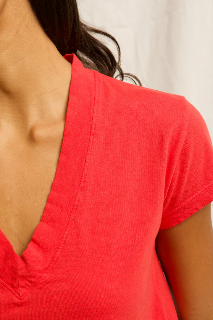 V-Neck T-Shirt for Women - Soft Cotton Comfort Fit Casual Tee - Perfect for Everyday Wear, Workout & Layering