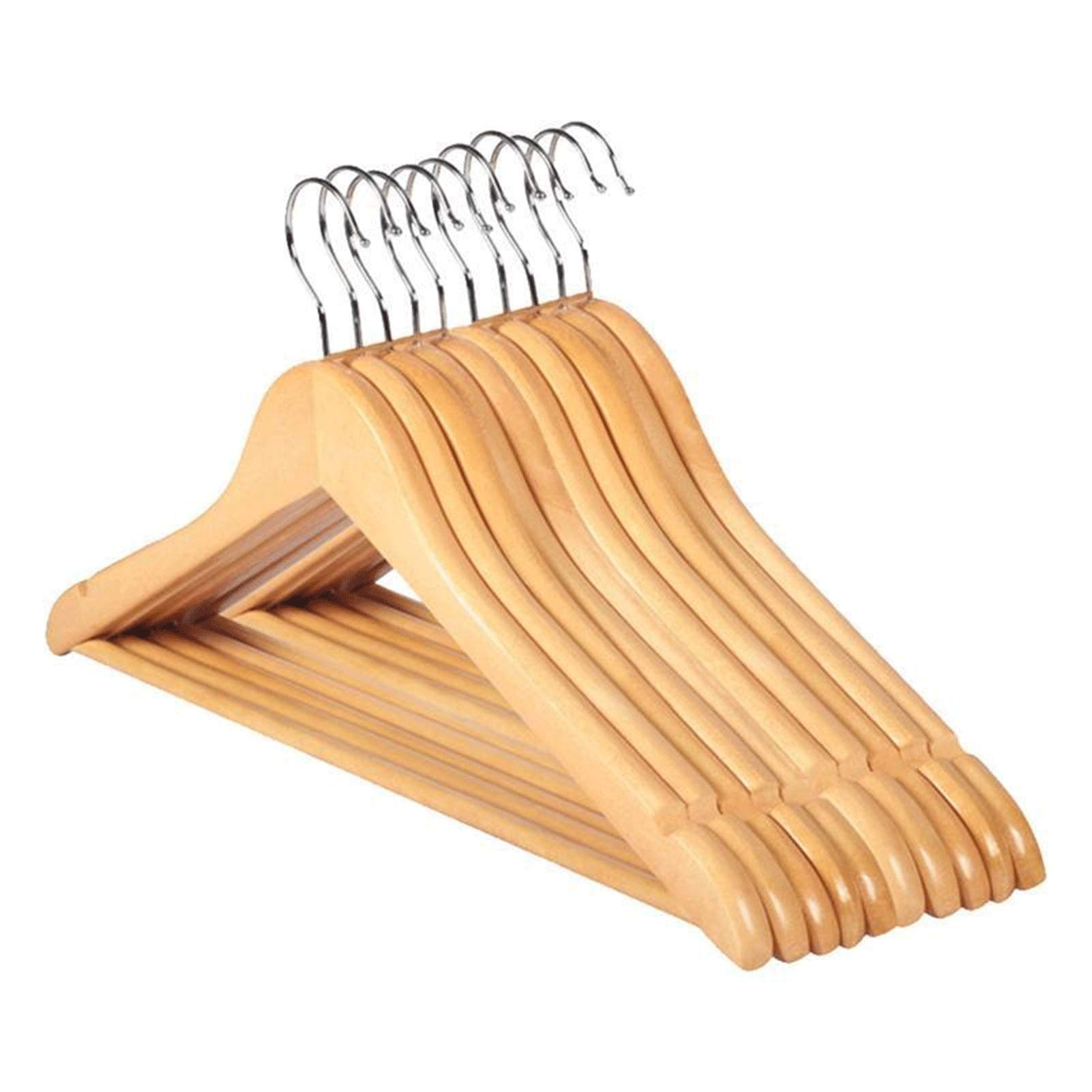 2/10pcs Solid Wood Wall Mounted Clothes Hanger - Non-Slip Wooden Hangers for Shirts, Sweaters & Dresses | Space-Saving Home Organization (Ideal for Small Apartments, Closets & Laundry Rooms)