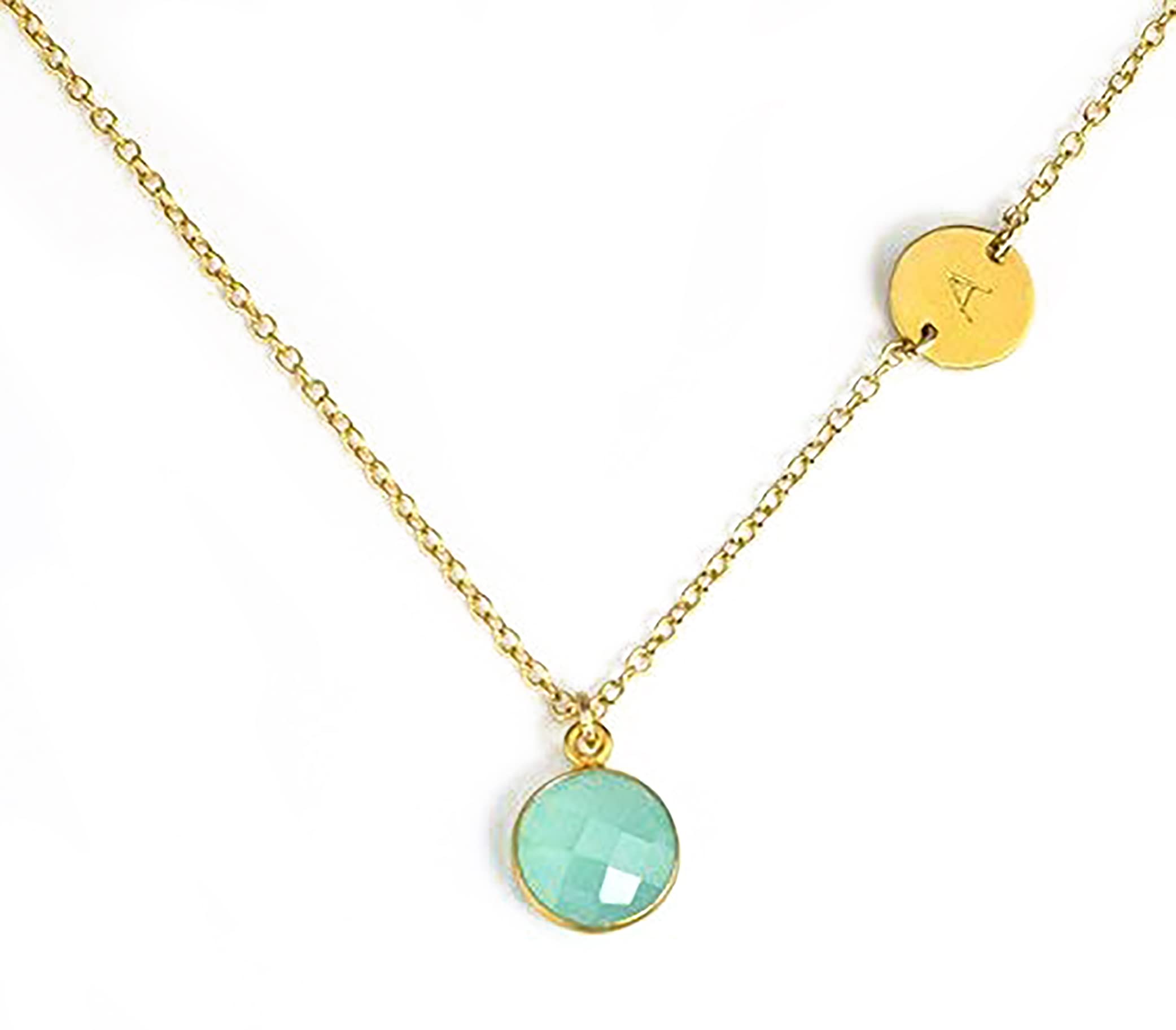 Personalized Birthstone Necklace with Custom Initial - Meaningful Jewelry Gift for Mom, Wife, Girlfriend | Mothers Day Present, Bridesmaid Gift, Baby Shower Keepsake | Perfect for Anniversaries, Valentines Day & Special Occasions